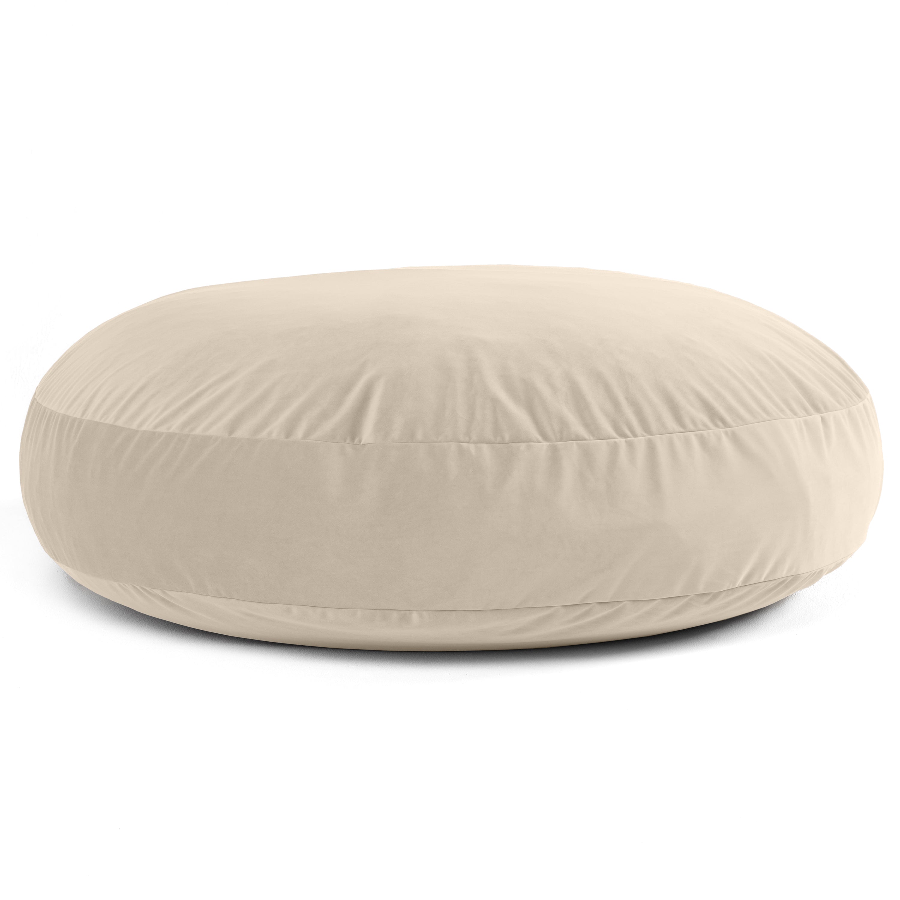 Jaxx 6 Foot Cocoon - 2-in-1 Convertible Bean Bag Bed & Large Bean Bag Chair for Adults, Premium Lush Velvet - Ivory