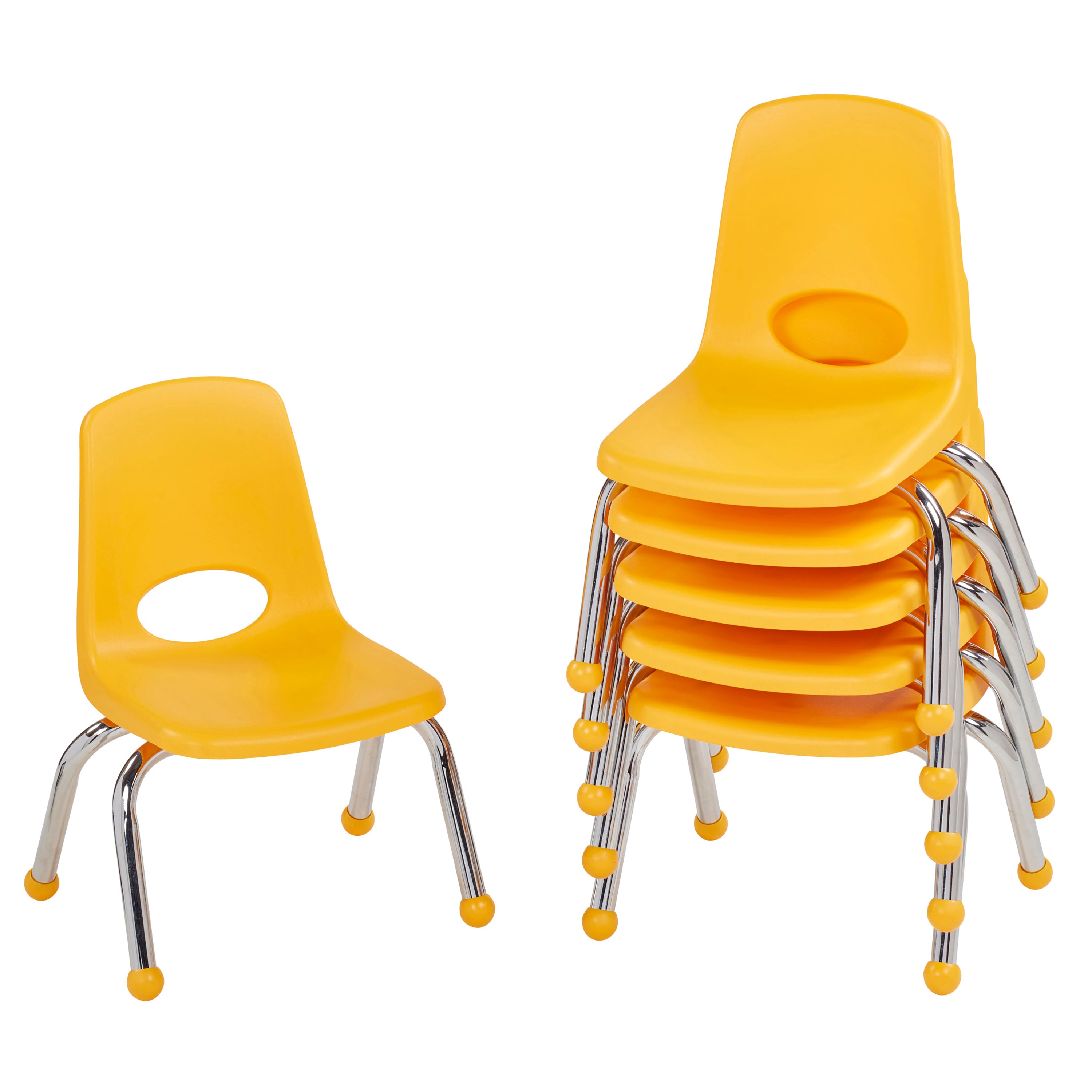 10" Stack Chair with Ball Glides - Yellow