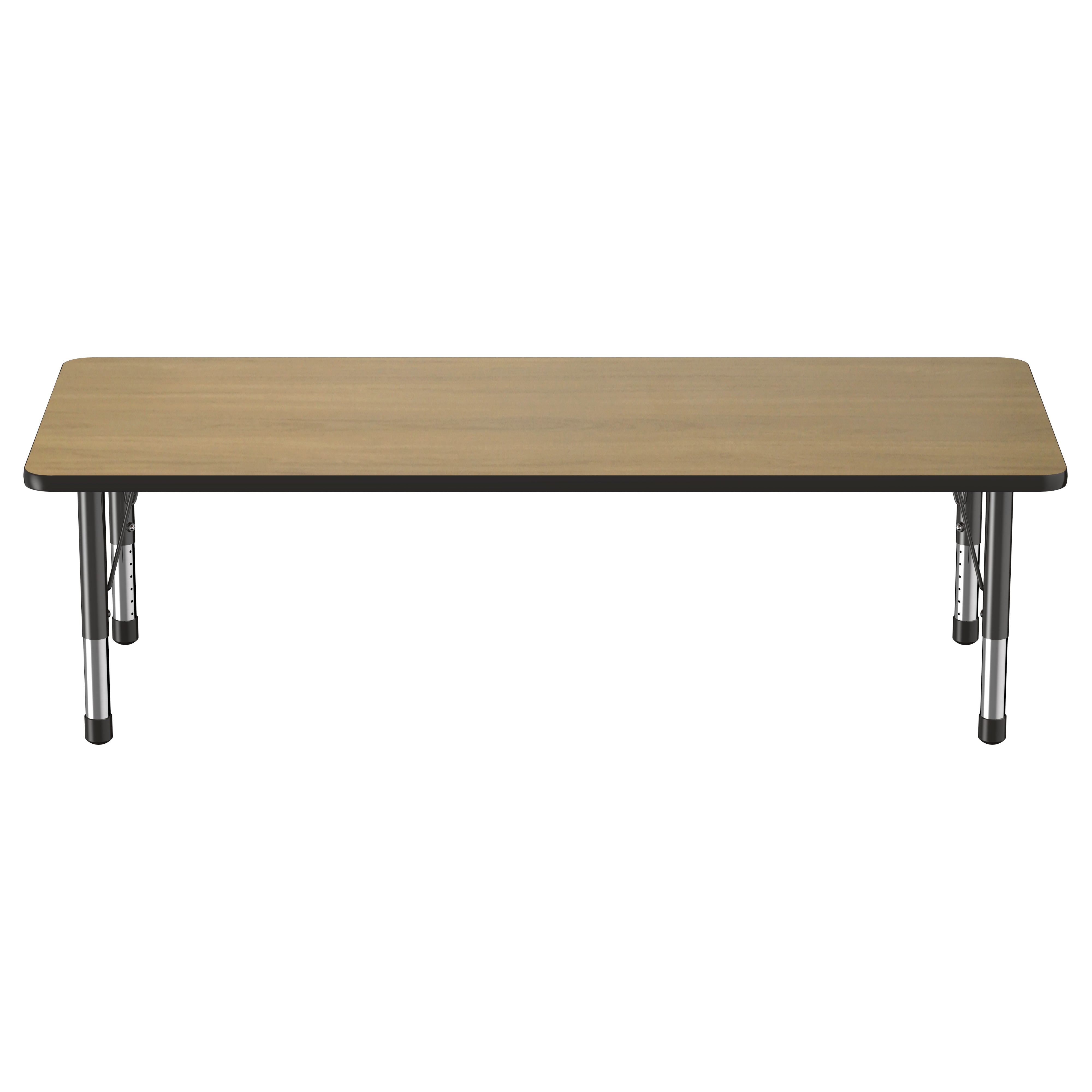 30" x 72" Rectangle T-Molding Activity Table with Adjustable Chunky Legs - Pasadena Oak/Black