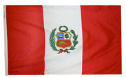 Peru Flag 4x6 ft. Nylon SolarGuard Nyl-Glo 100% Made in USA to Official United Nations Design Specifications.