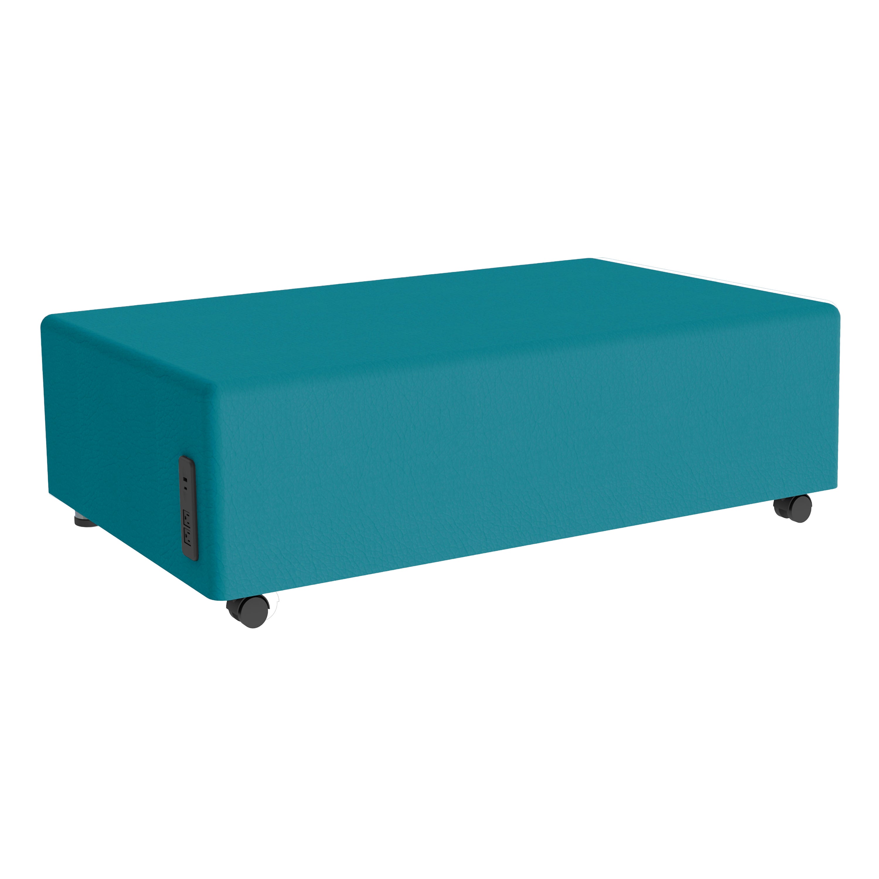 Pro Series Upholstered Rectangle Mobile Ottoman - Teal