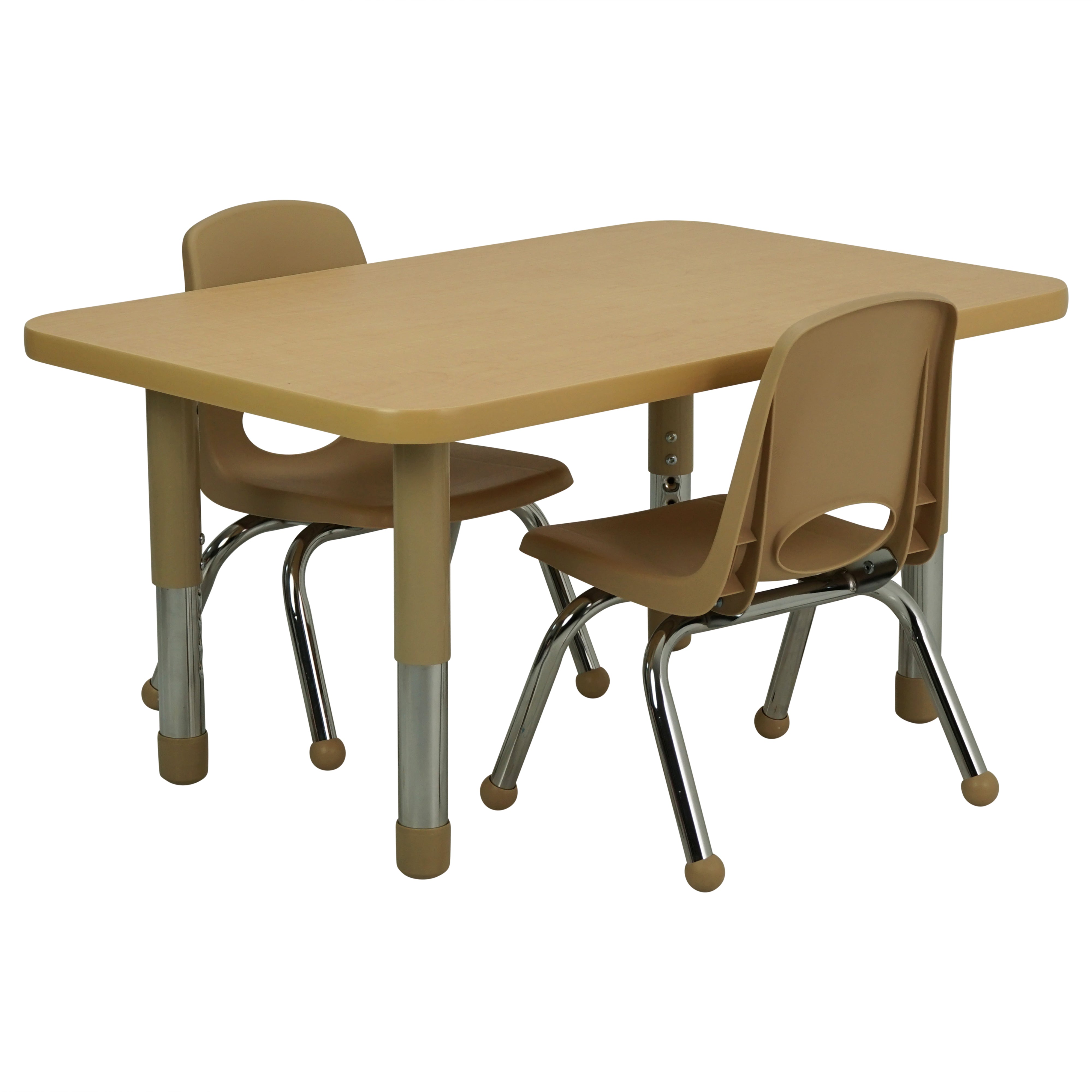 24" x 36" Rectangle T-Molding Activity Table with Adjustable Tiny Tot Legs - Maple/Sand