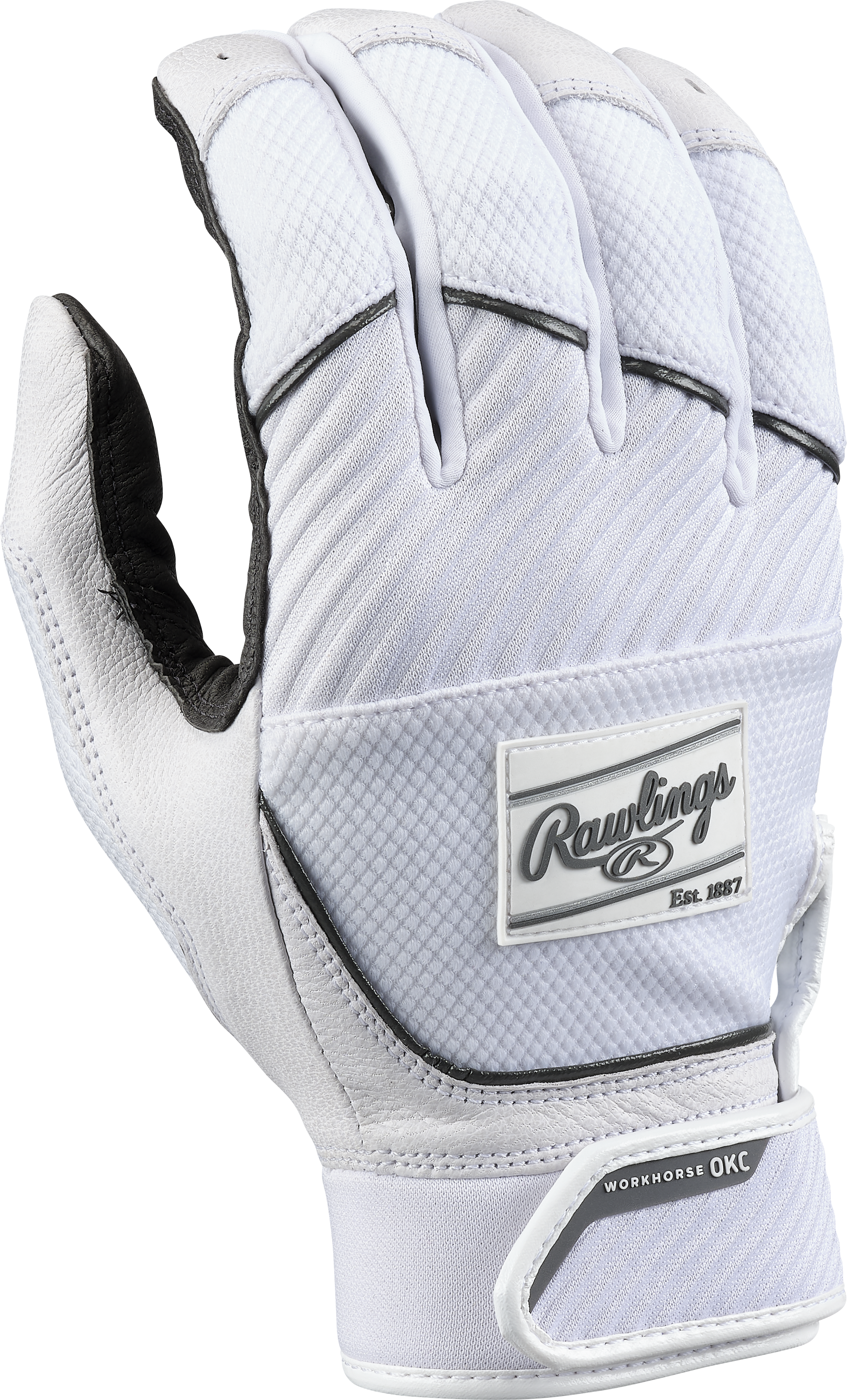 Rawlings Womens Workhorse Okc Fastpitch Softball Batting Gloves - Small - White