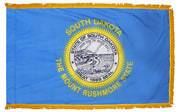 South Dakota State Flag 3x5 ft. Nylon with Pole Sleeve and Gold Fringe for Parades, and Indoor Display