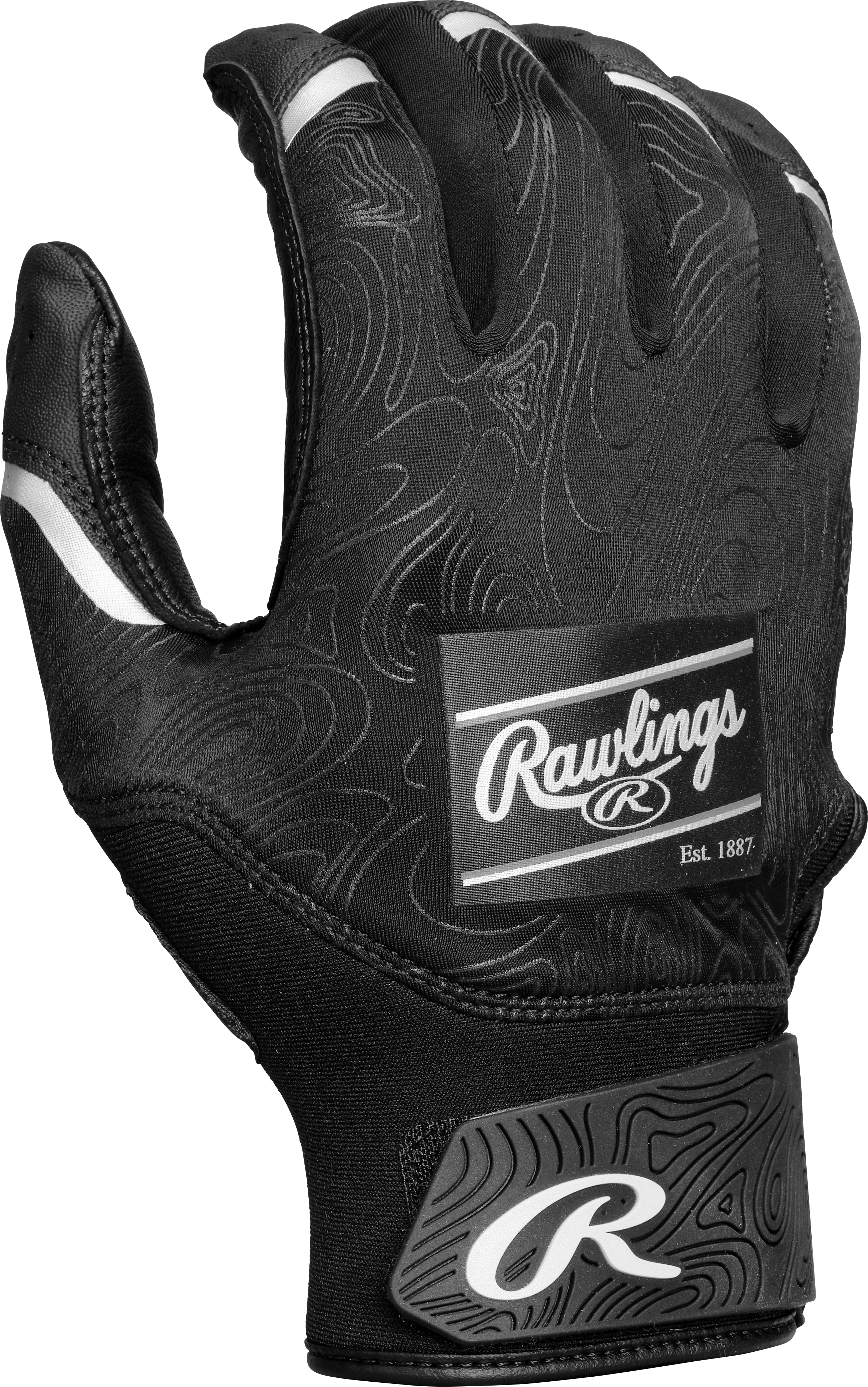 Rawlings Adult Clout  Batting Gloves - Small - Black/Black