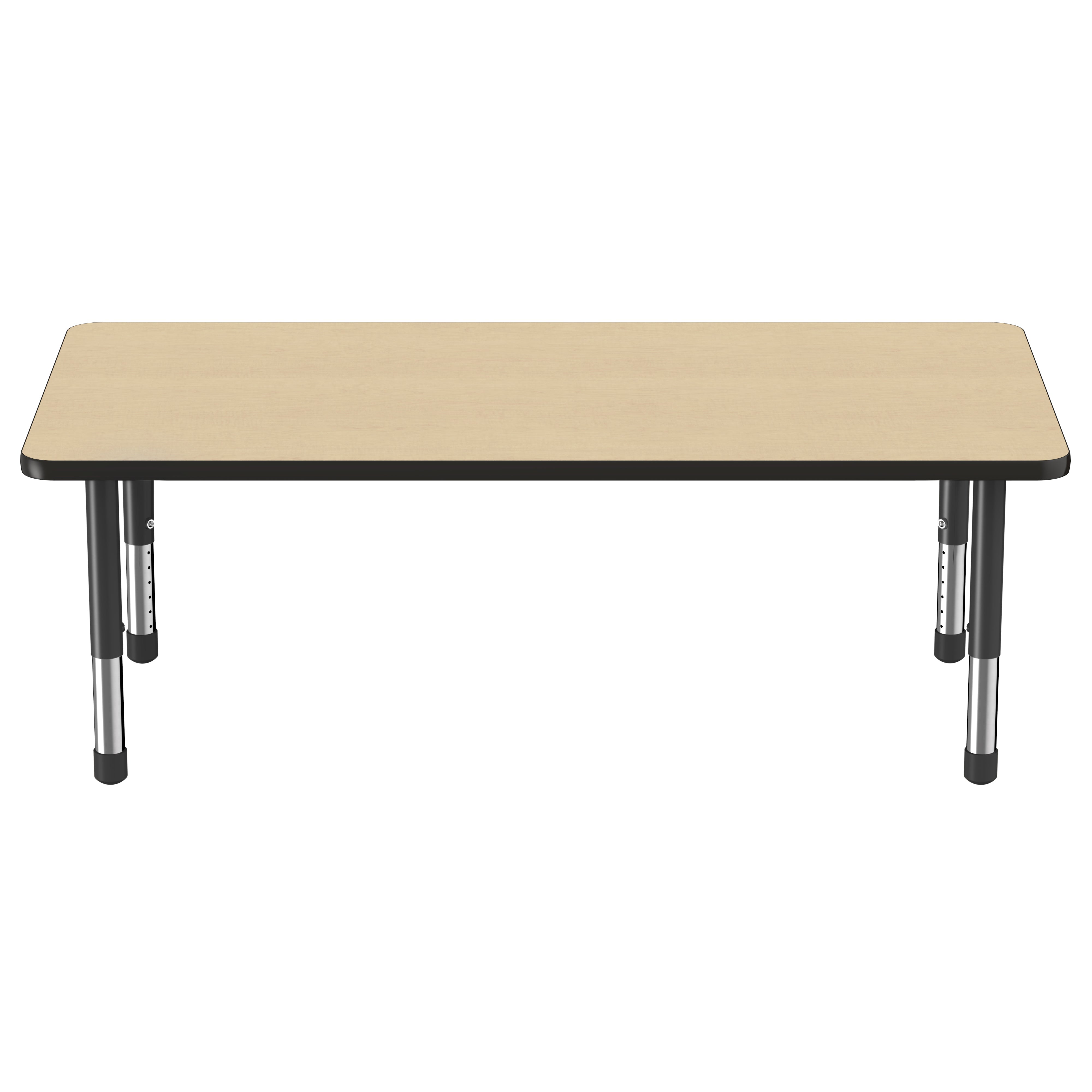 30" x 60" Rectangle Thermofused Activity Table with Adjustable Chunky Legs - Maple/Black