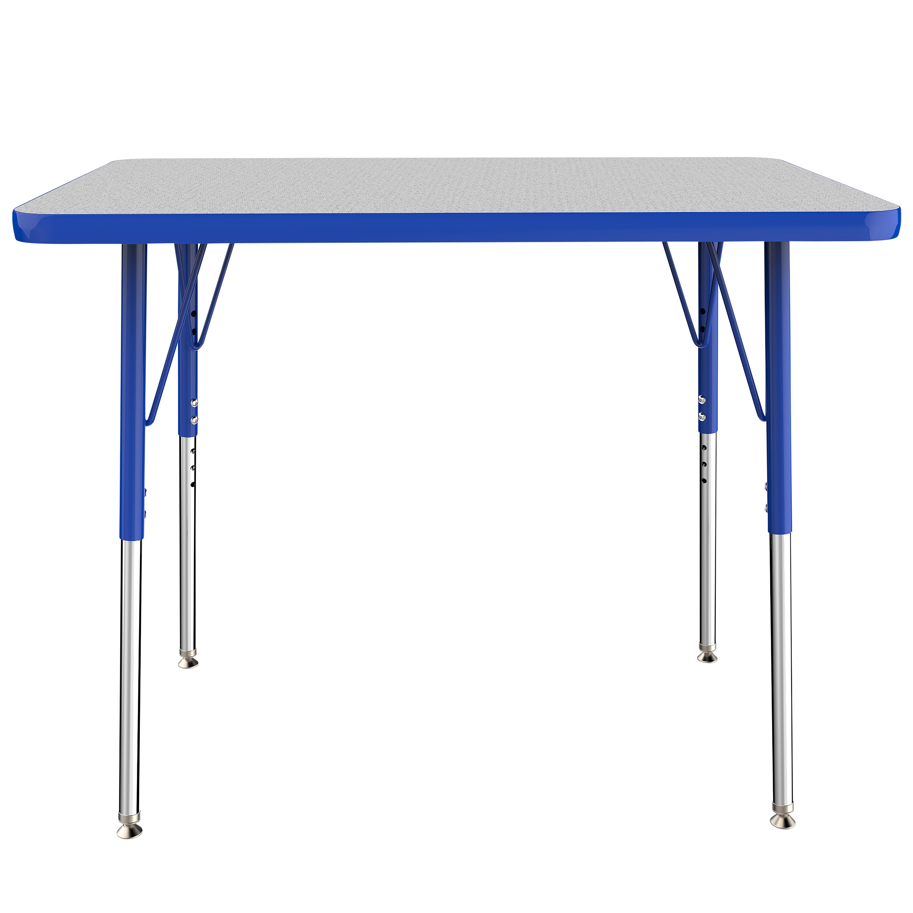 24" x 36" Rectangle T-Molding Activity Table with Adjustable Standard Swivel Glide Legs - Gray/Blue