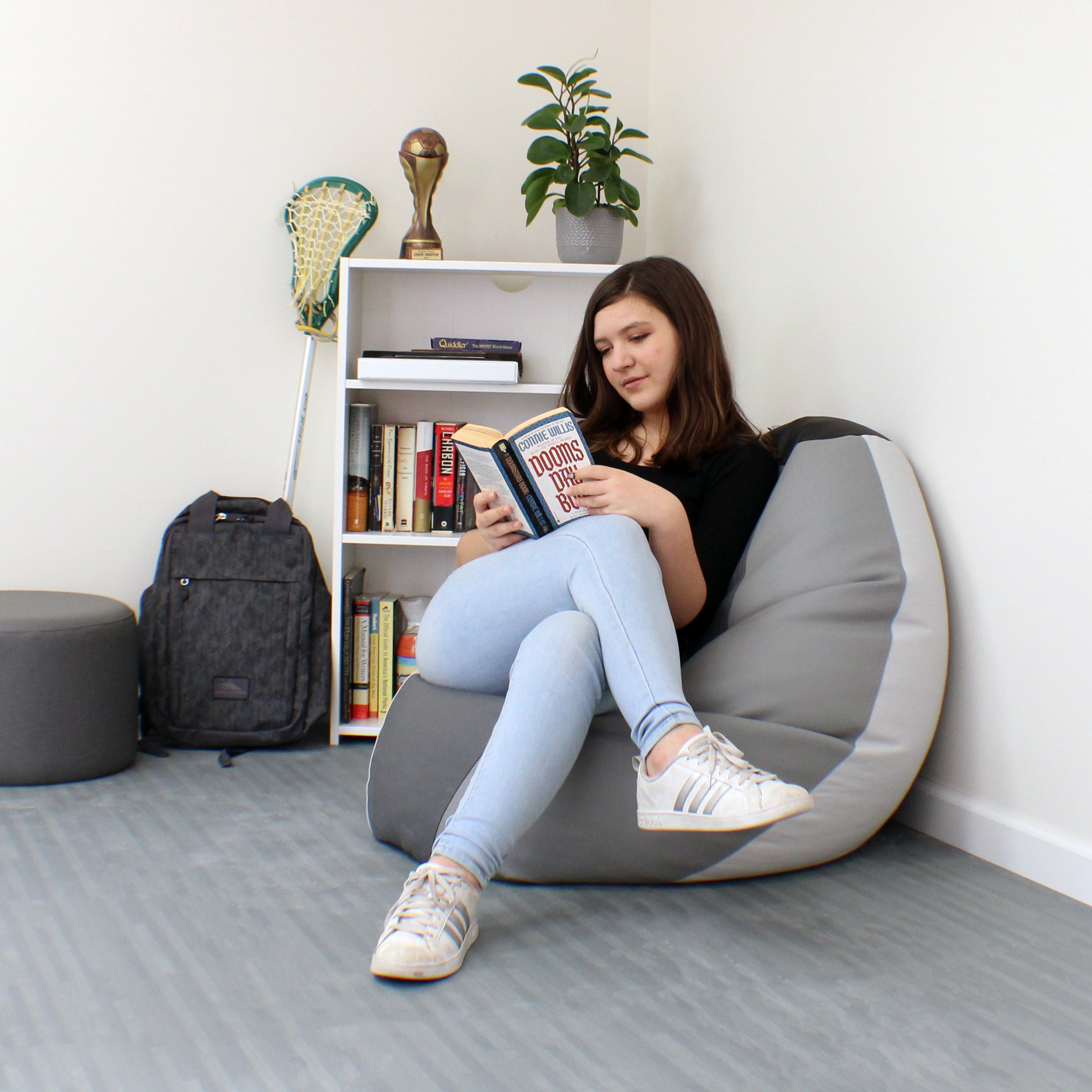 SoftScape Dew Drop Bean Bag - Gray/Light Gray