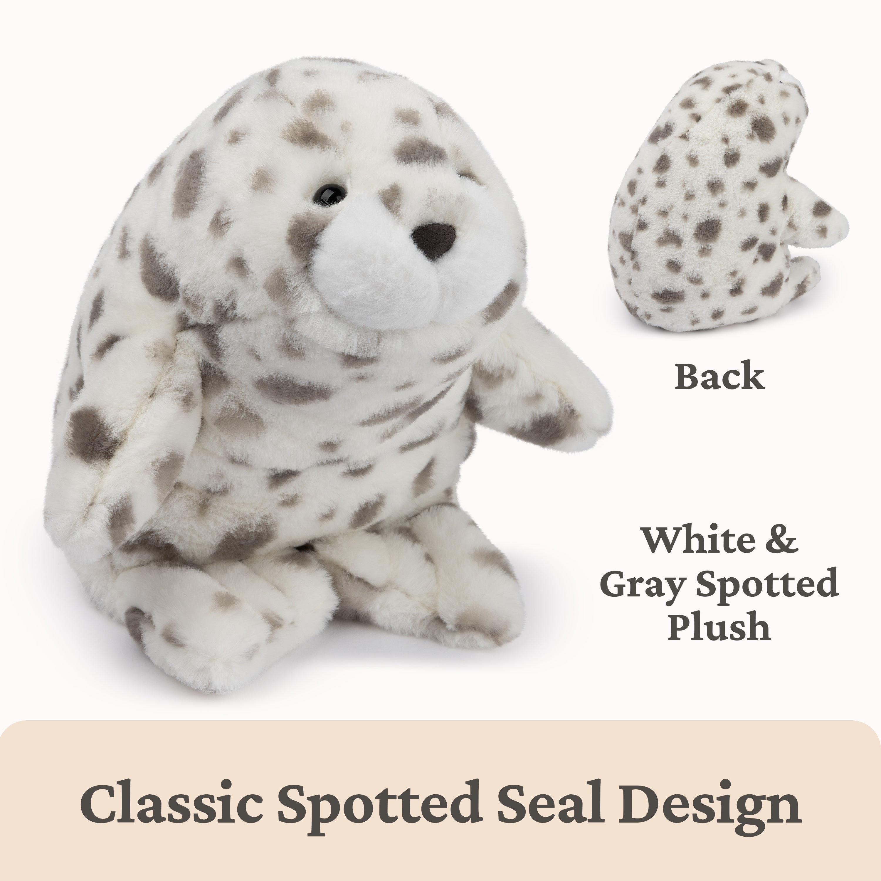 GUND Nuri Leopard Seal Plush, Premium Stuffed Animal for Ages 1 and Up, White/Gray, 10”