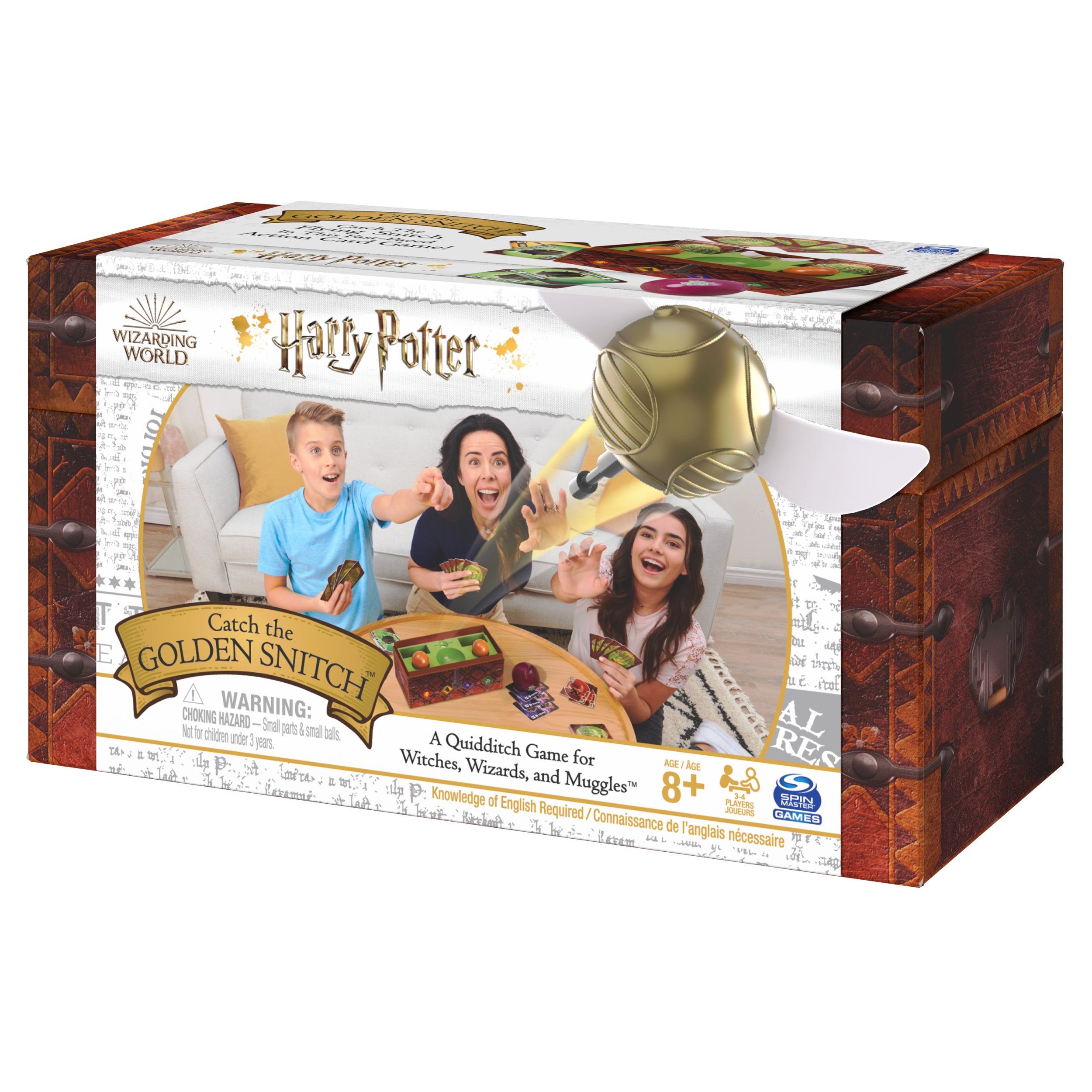 Harry Potter Catch The Golden Snitch, A Quidditch Board Game for Witches, Wizards and Muggles, Family Game Ages 8 & up