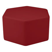 Pro Series Upholstered Hexagon Ottoman 18" Height - Crimson