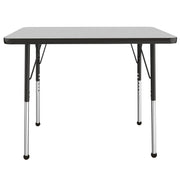 24" x 36" Rectangle T-Molding Activity Table with Adjustable Standard Ball Glide Legs - Gray/Black