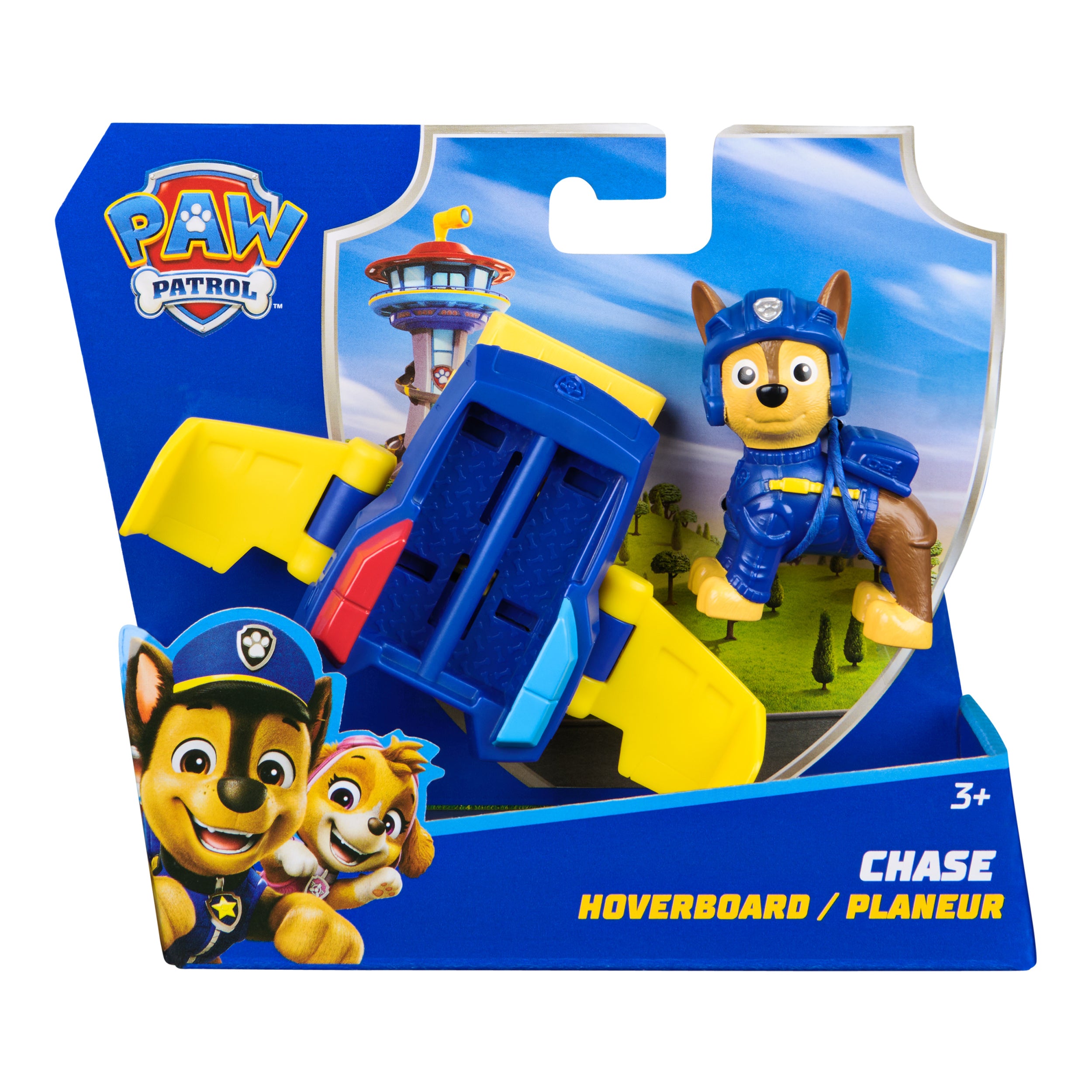 PAW Patrol: Action Pups Chase Action Figure & Hoverboard Airplane Toy with Foldable Wings, Kids Toys for Boys & Girls Ages 3 and up