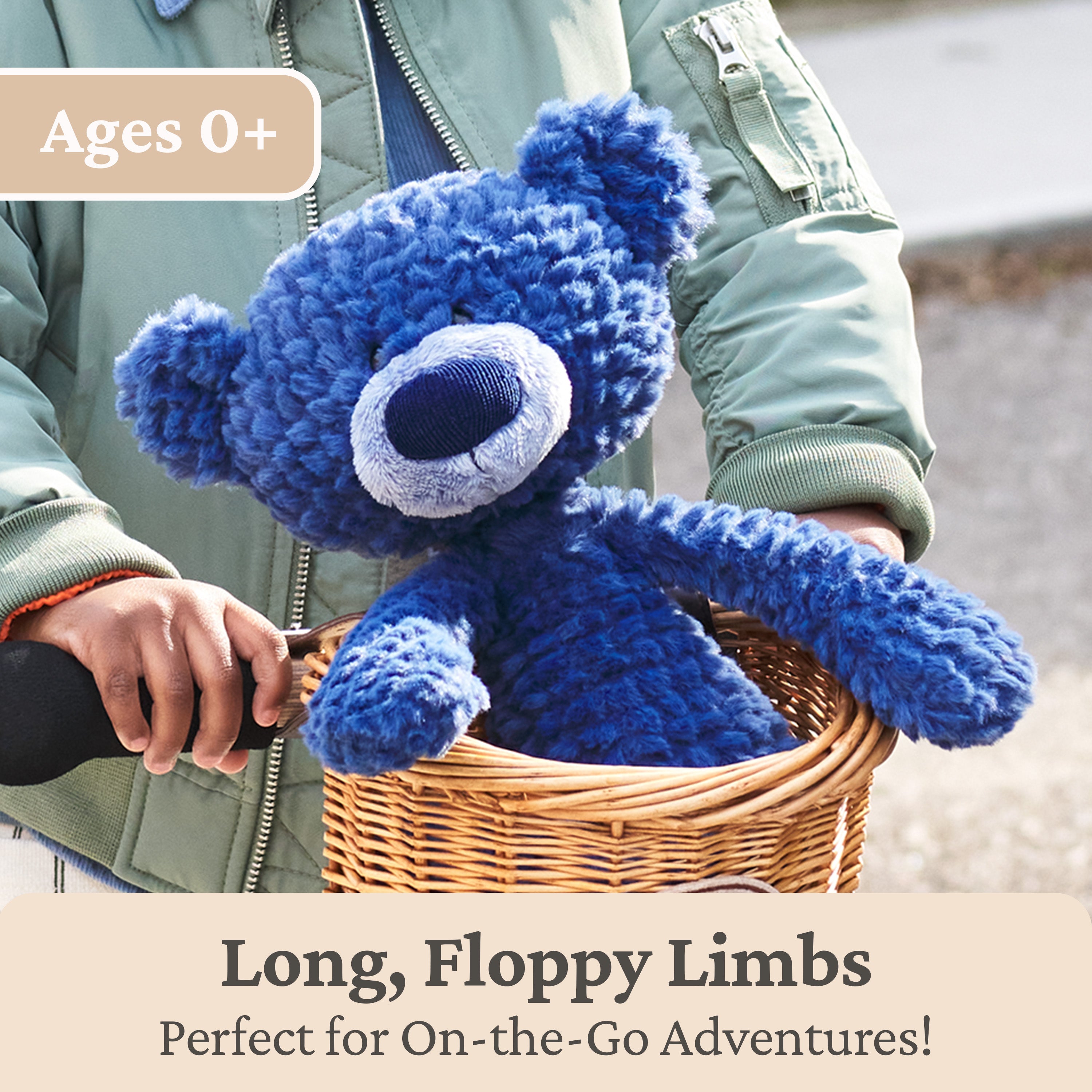 GUND Toothpick Ripple, Teddy Bear Stuffed Animal for Ages 1 and Up, Navy Blue, 15”