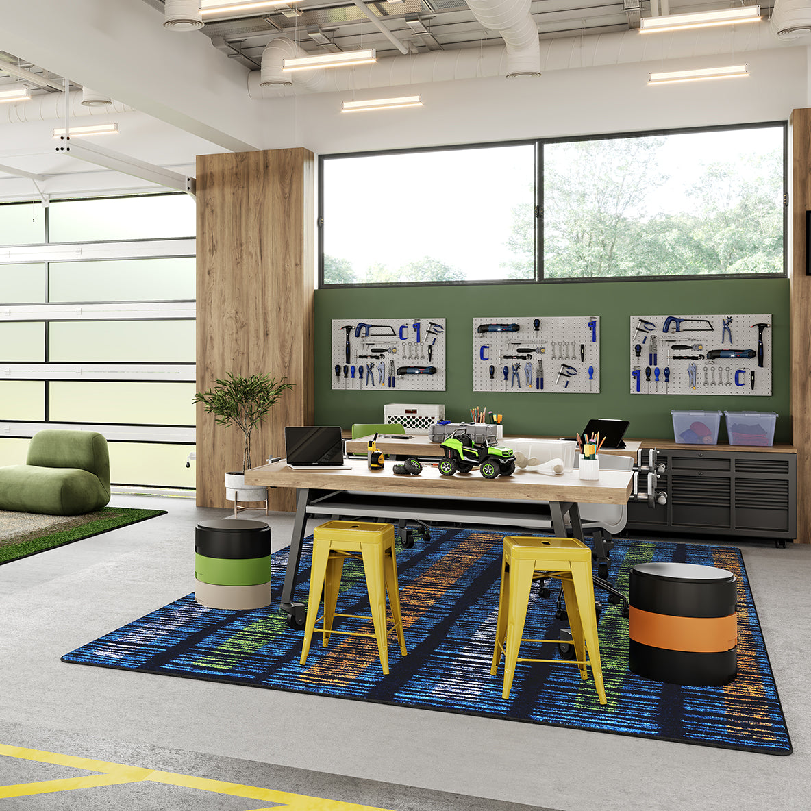 Verve 5'4" x 7'8" area rug in color Citrus