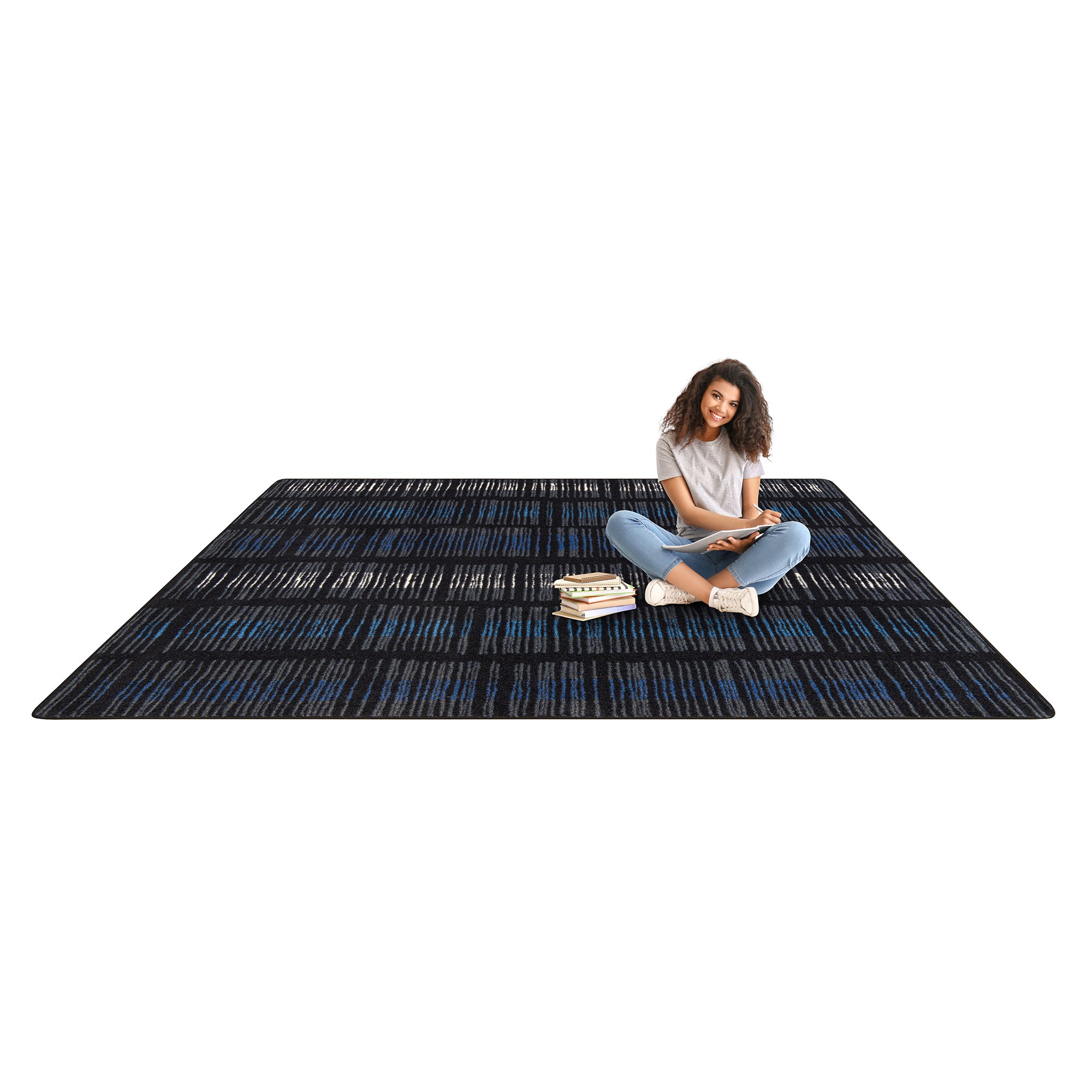 Verve 5'4" x 7'8" area rug in color Sapphire
