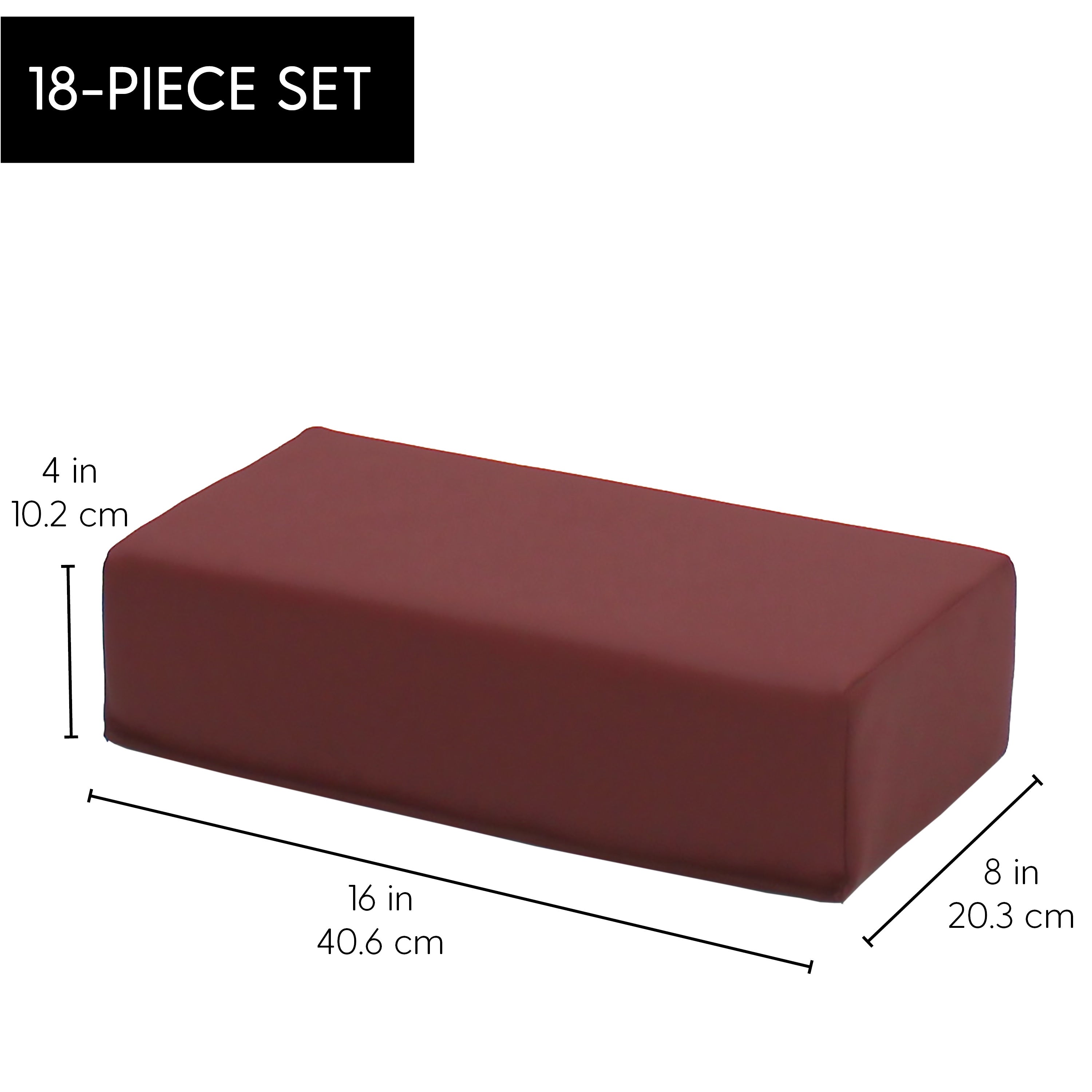 SoftScape Brick Blocks Set, 18-Piece - Burgundy