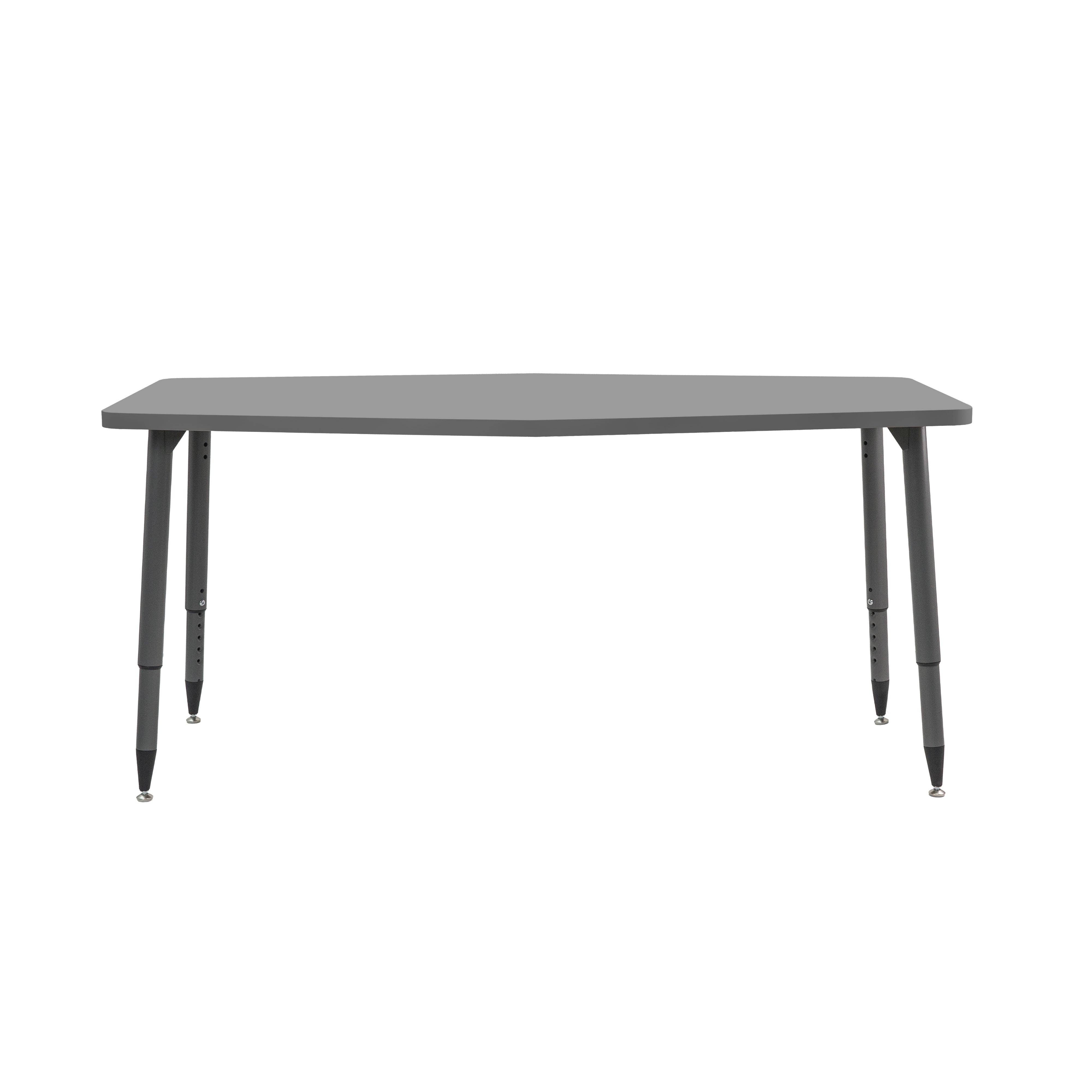 Adapte 34" x 60" Long Hexagon Thermofused Activity Table with Adjustable Tapered Legs - North Sea/North Sea