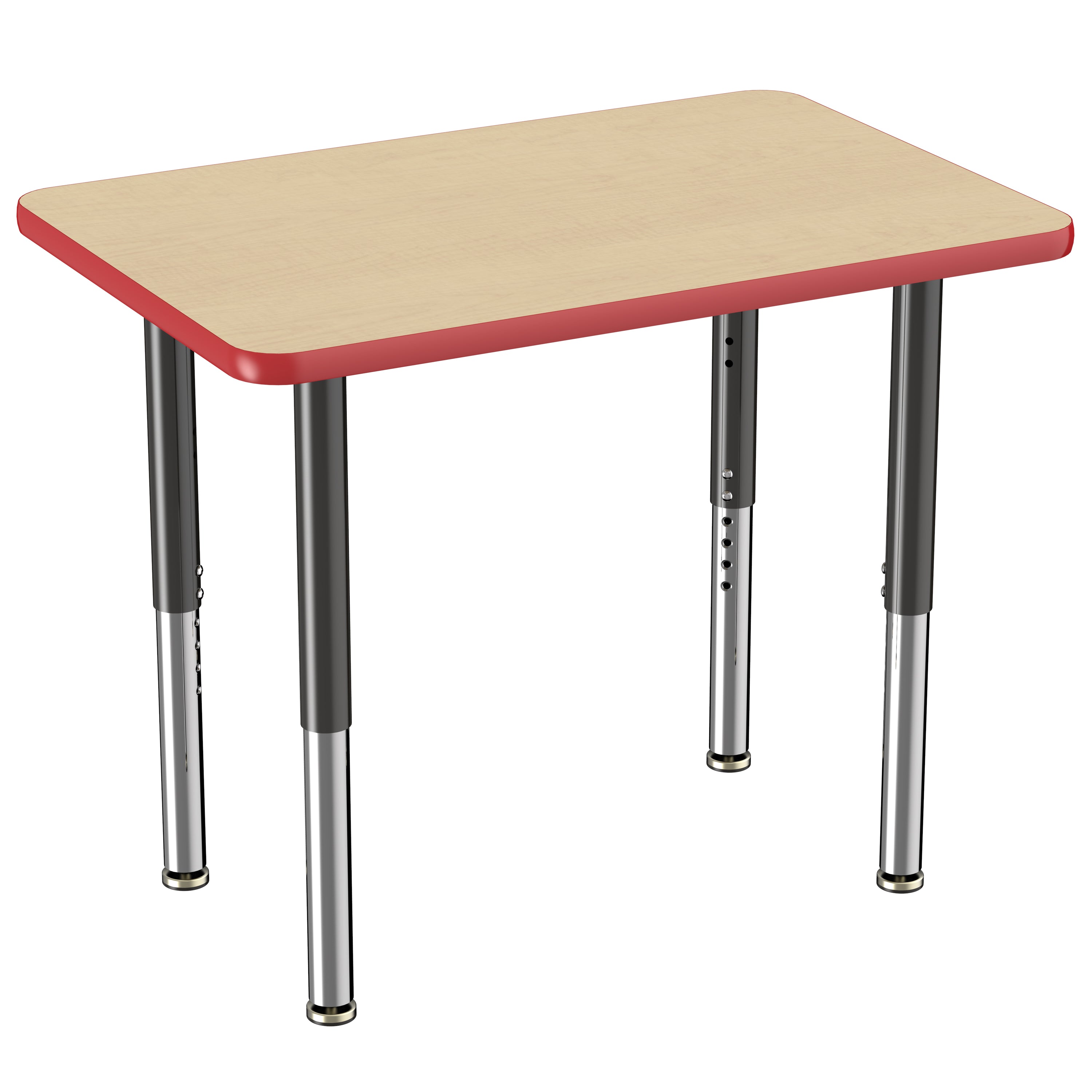 24" x 36" Rectangle T-Molding Activity Table with Adjustable Super Legs - Maple/Red/Black