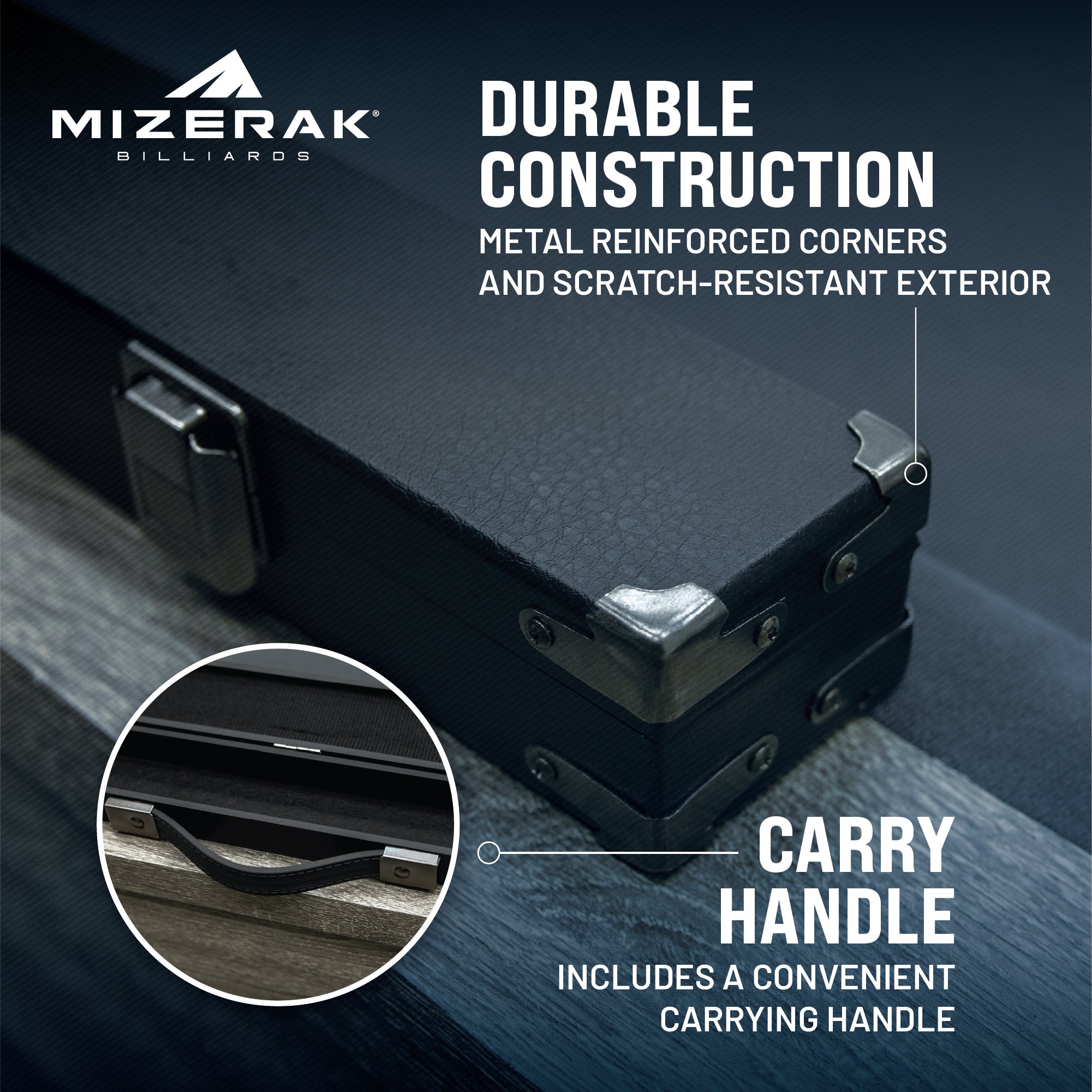 Mizerak Hard Billiard Cue Case, 2 Piece
