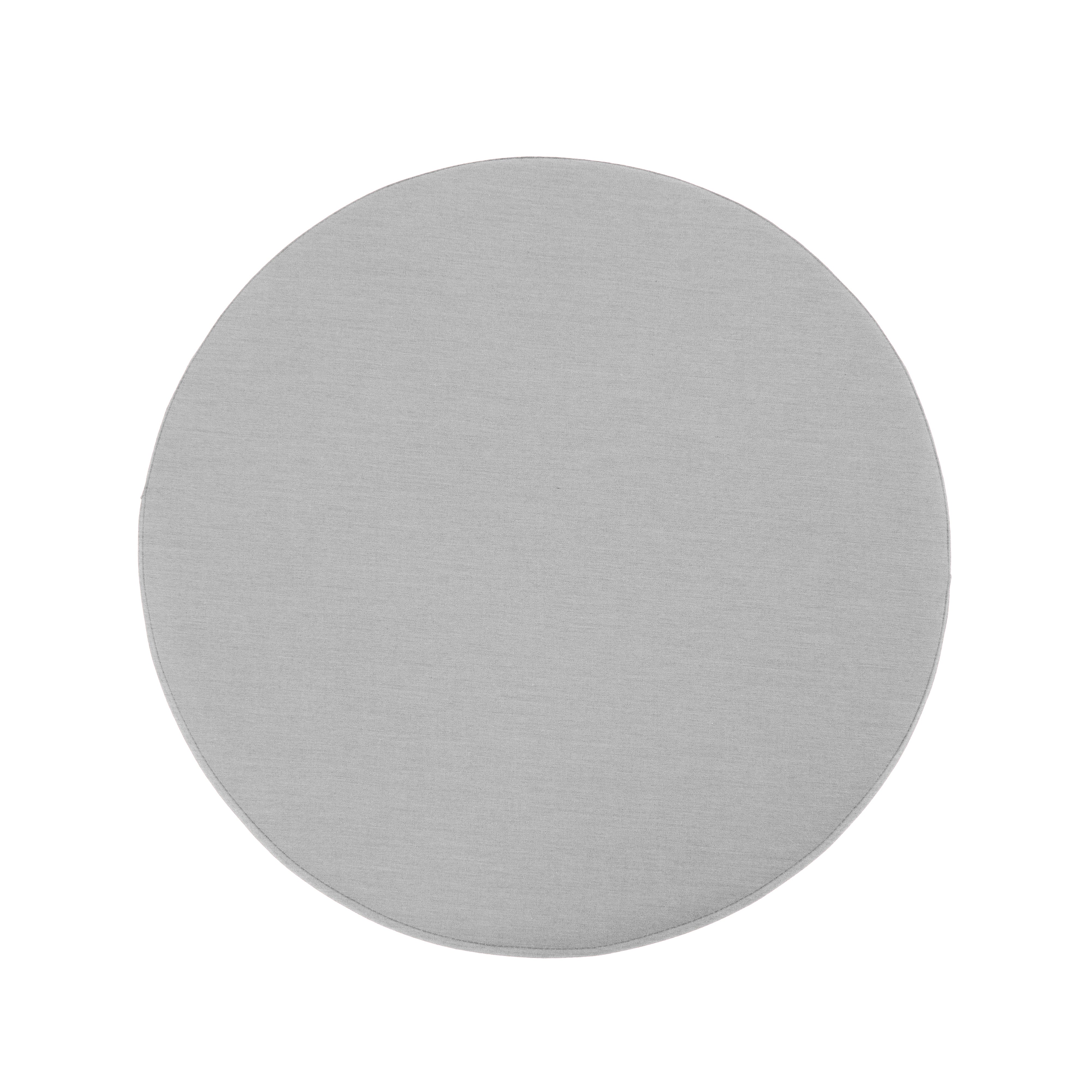 Outdoor 36" Round Ottoman with Sunbrella®, 18" H - Canvas Granite