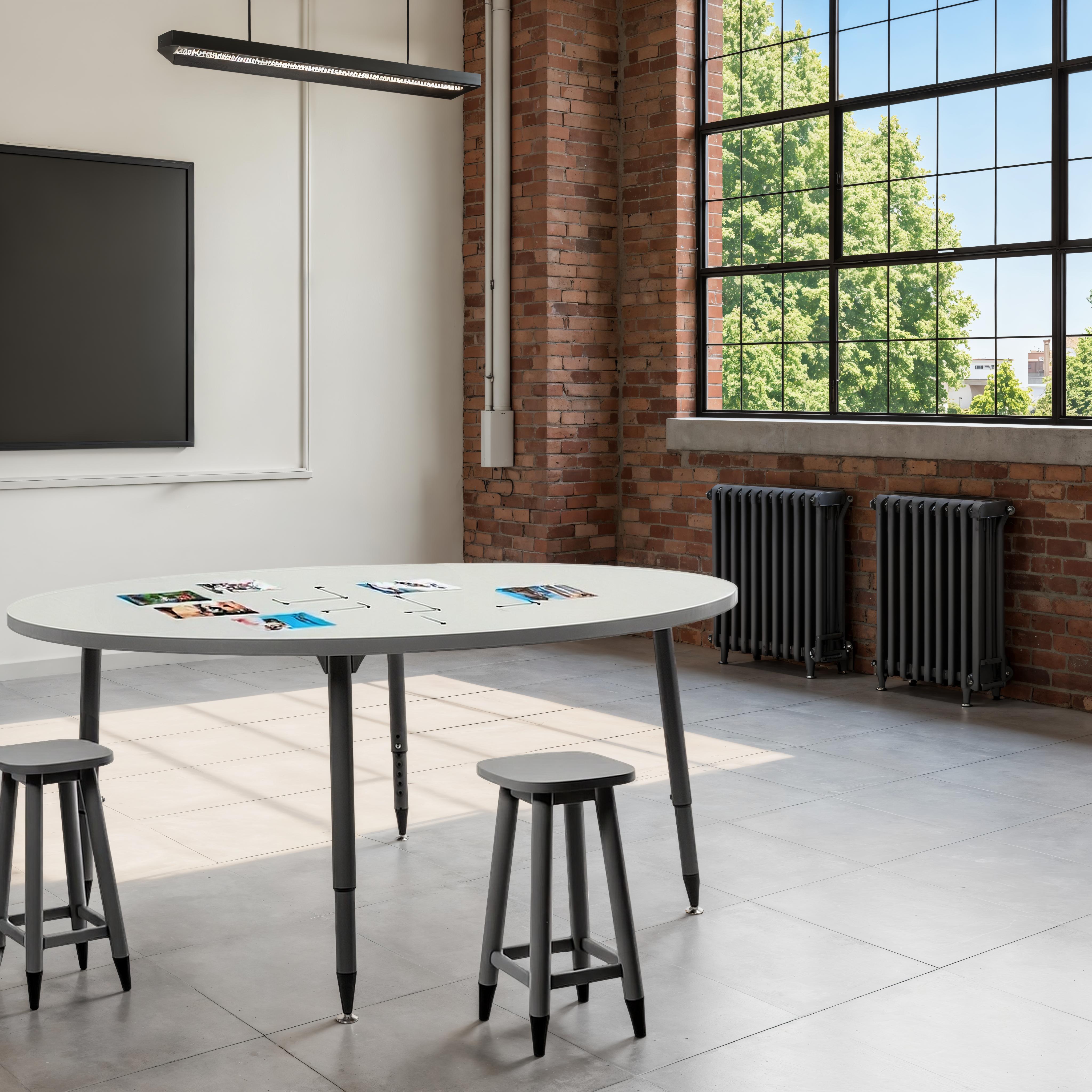 Adapte 60" Round Dry-Erase Activity Table with Adjustable Tapered Legs - Whiteboard/North Sea