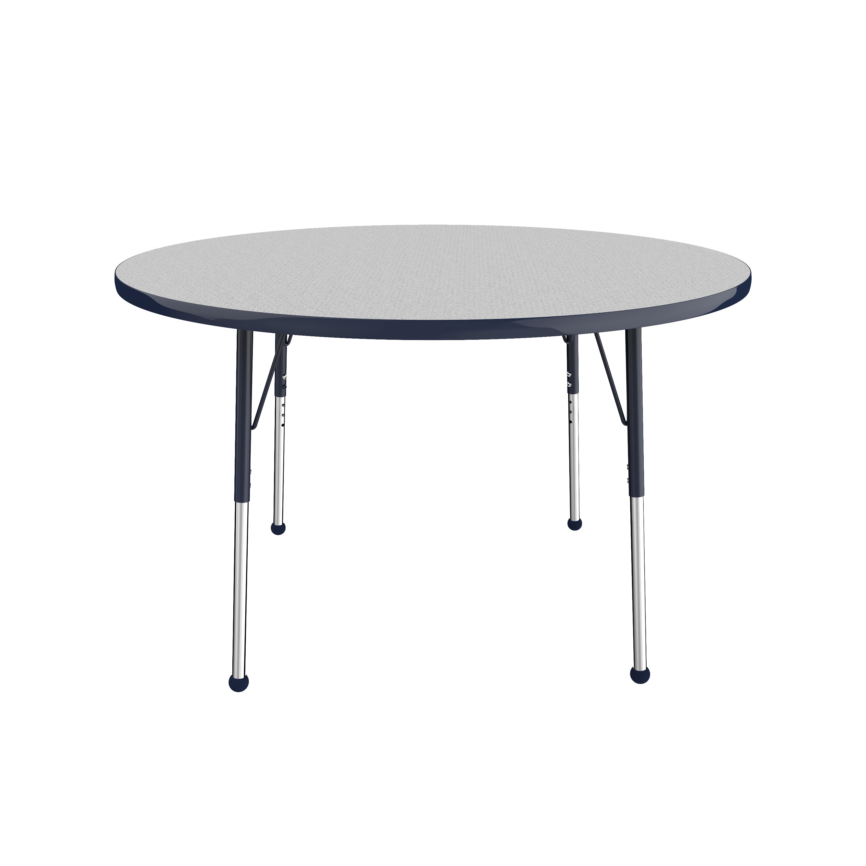 48" Round T-Molding Activity Table with Adjustable Standard Ball Glide Legs - Gray/Navy