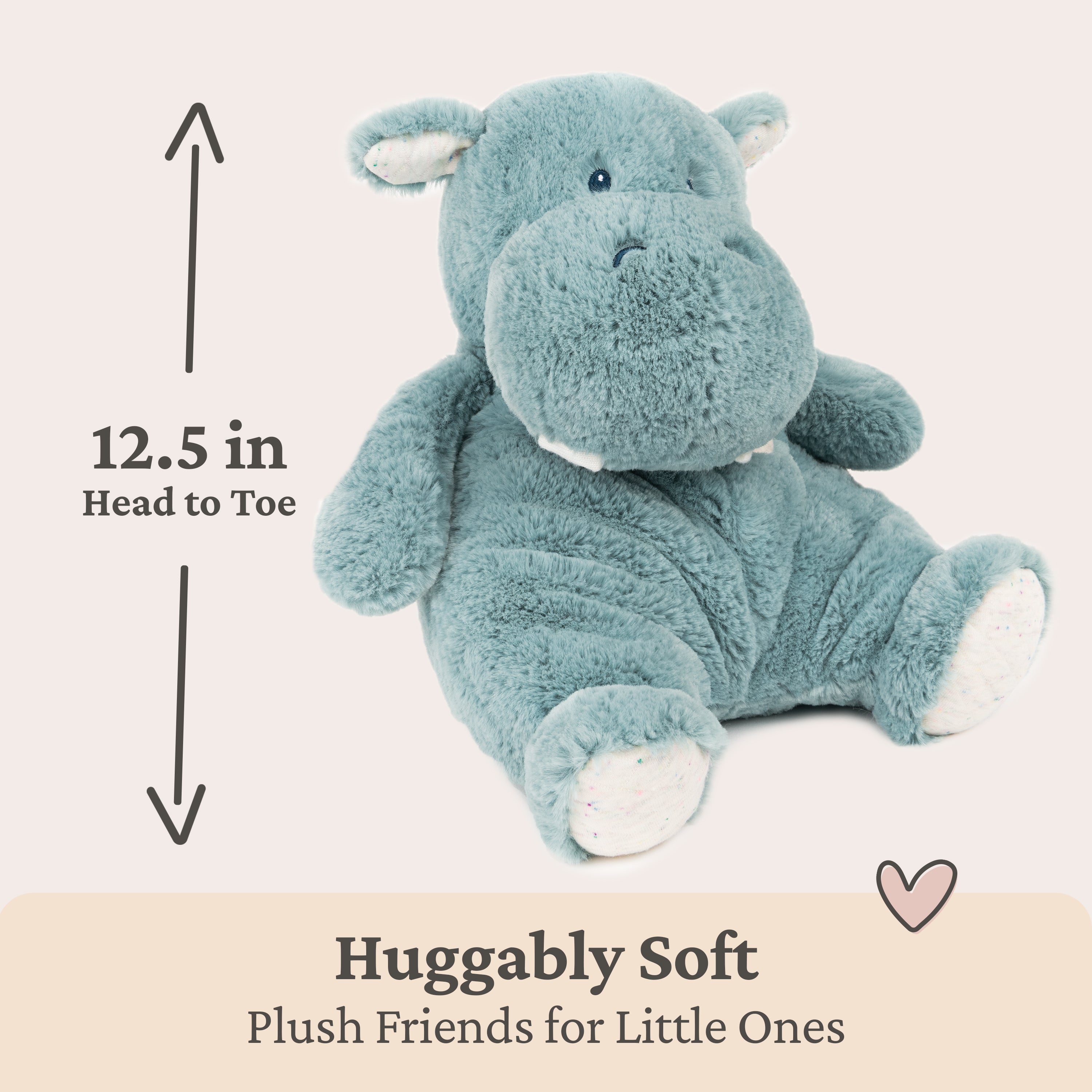 Baby GUND Oh So Snuggly Hippo Large Plush Stuffed Animal for Babies and Infants, Teal, 12.5”
