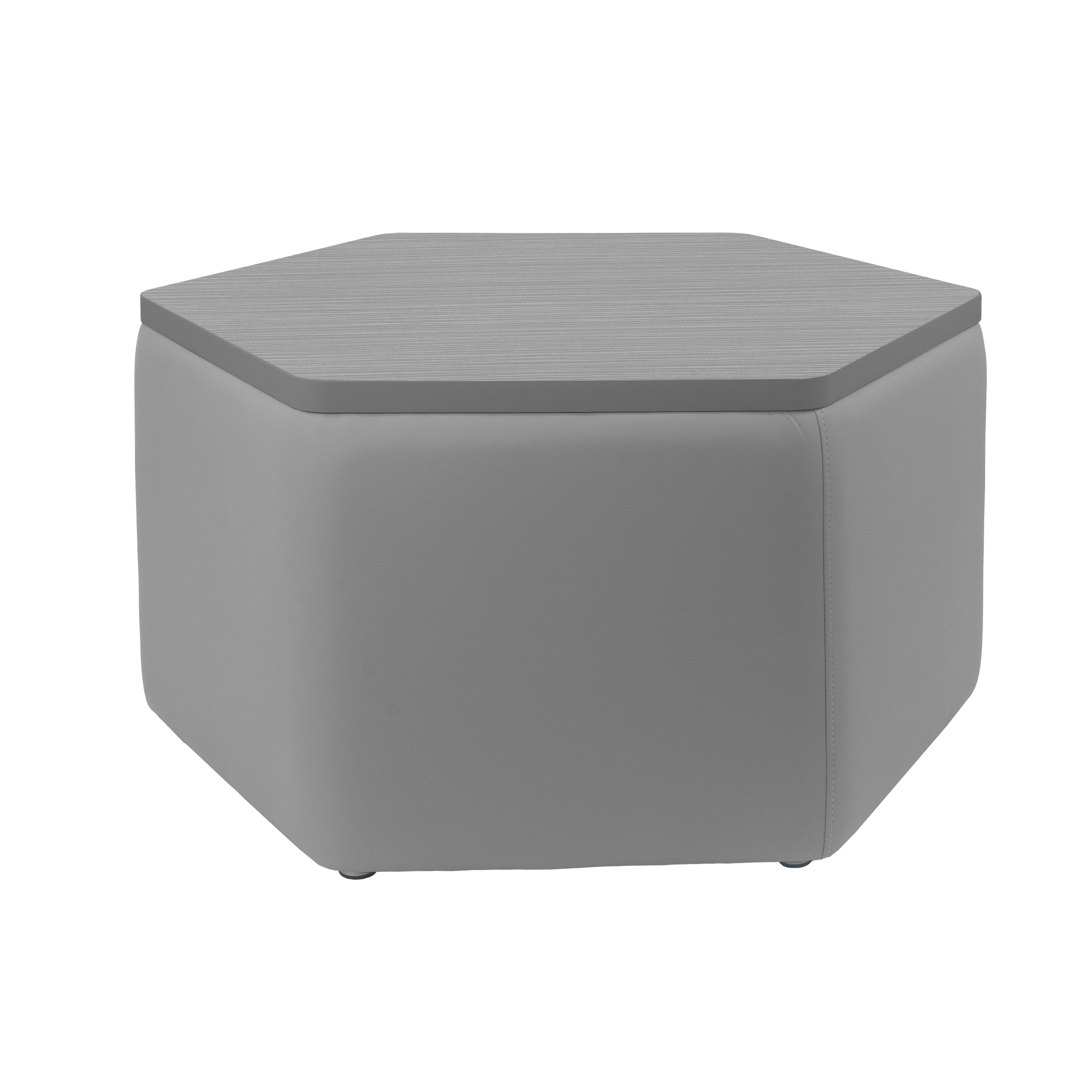 Pro Series Upholstered Hexagon Ottoman Table 18" Height - Gray/Cosmic Strandz