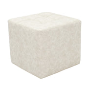 Rustic Tufted Square Ottoman 16" Height - Almond