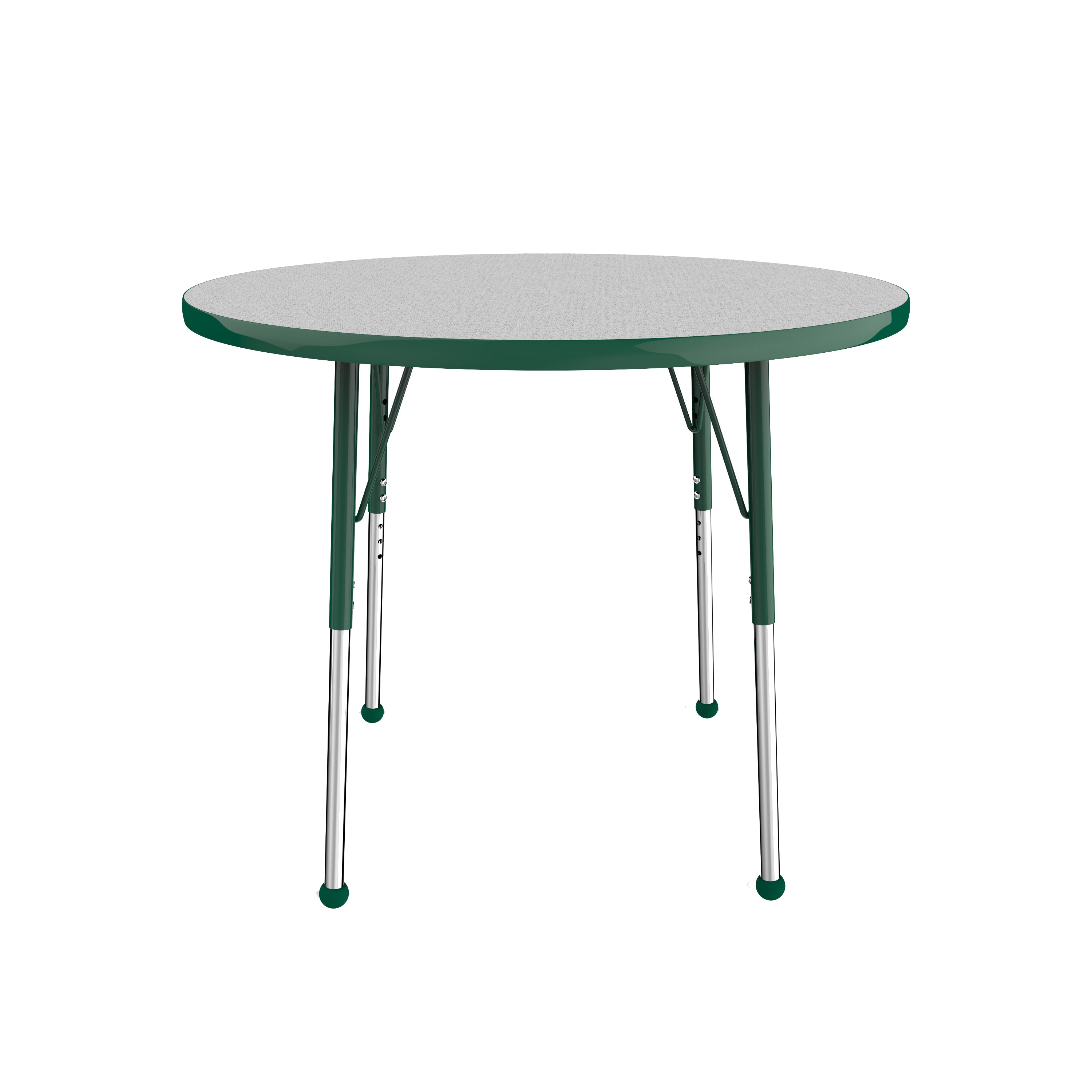 36" Round T-Molding Activity Table with Adjustable Standard Ball Glide Legs - Gray/Green