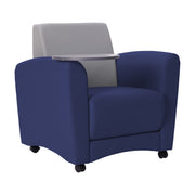 Pro Series Upholstered Common Area Chair with Tablet - Navy/Gray/Cosmic Strandz