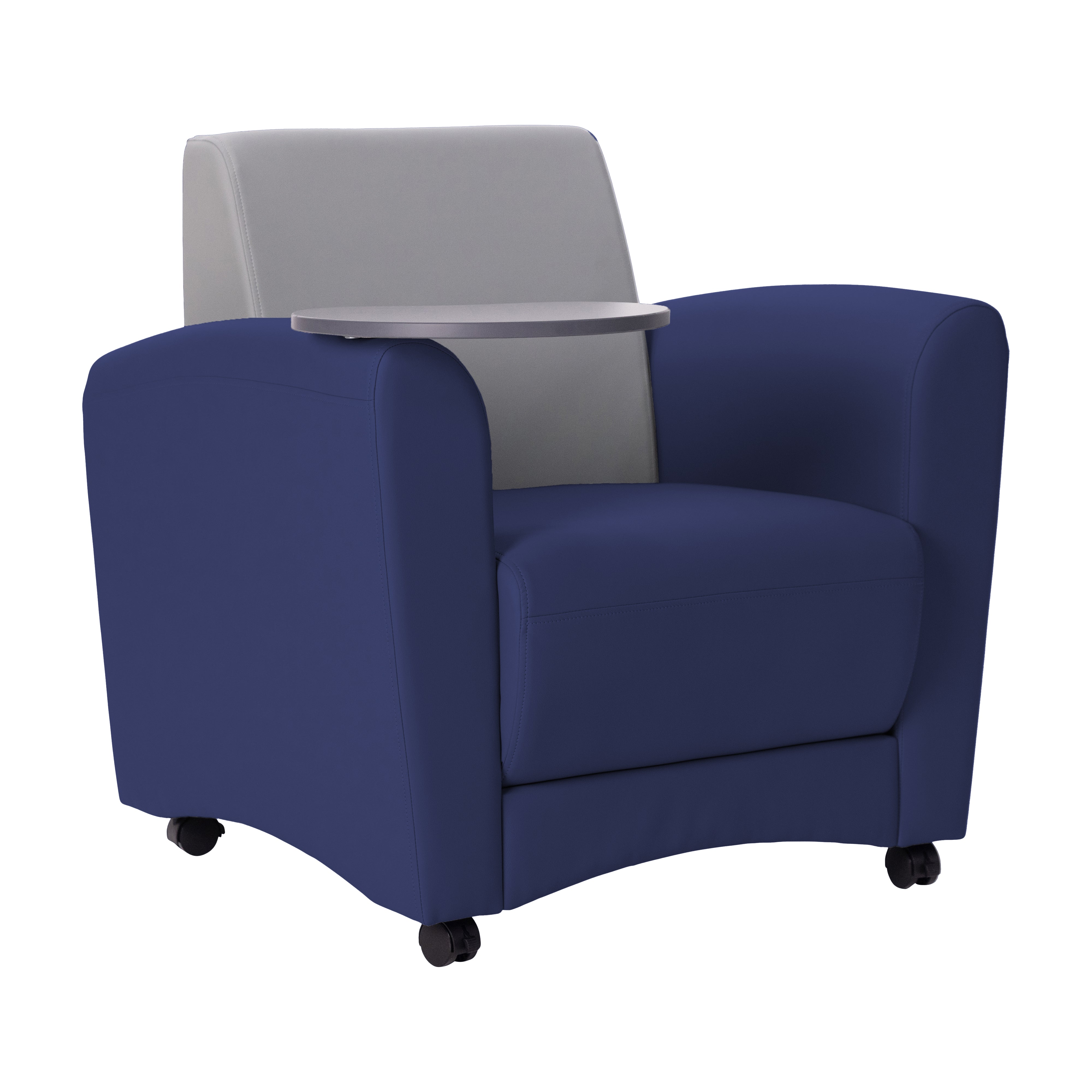 Pro Series Upholstered Common Area Chair with Tablet - Navy/Gray/Cosmic Strandz