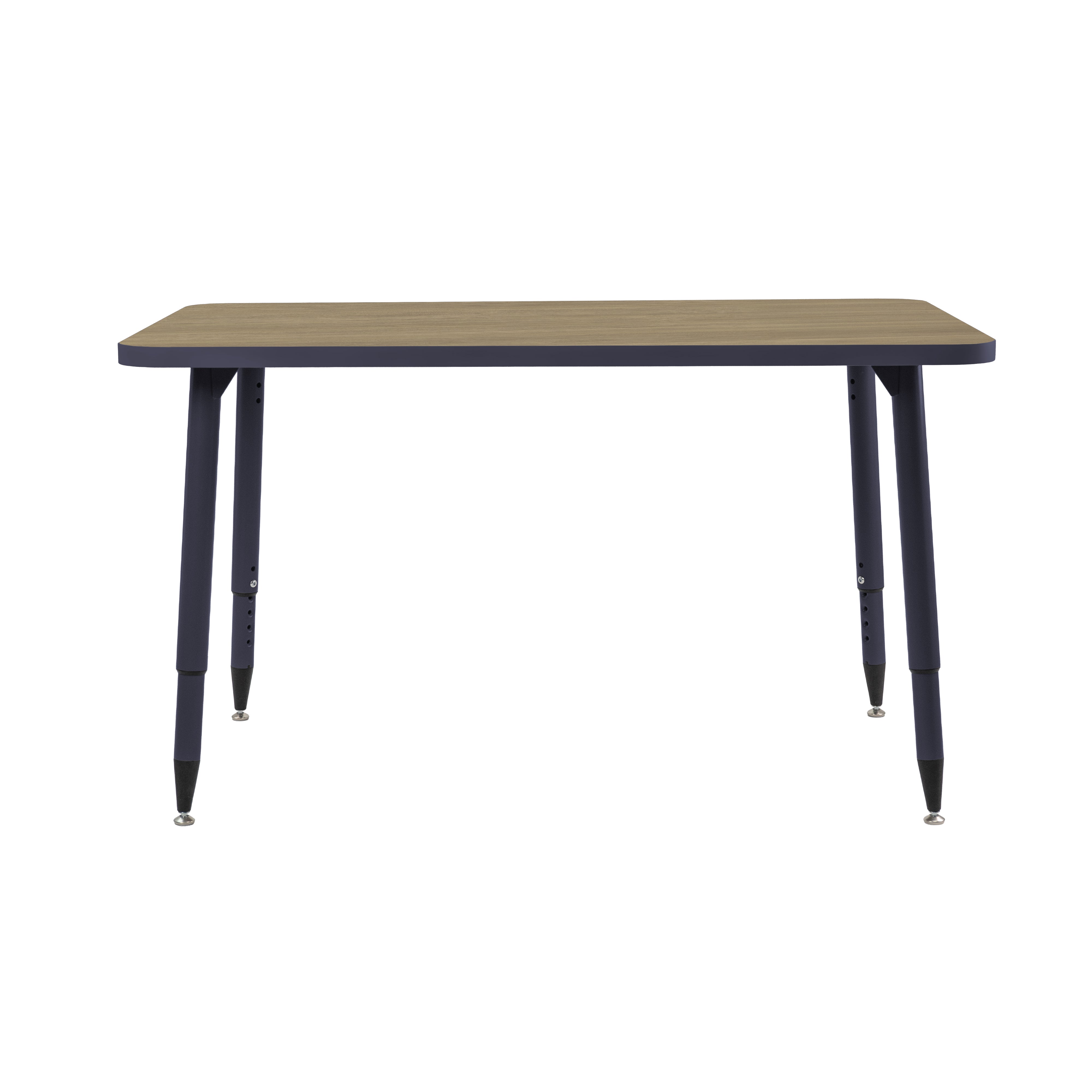 Adapte 30" x 48" Rectangle Thermofused Activity Table with Adjustable Tapered Legs - Pasadena Oak/Navy
