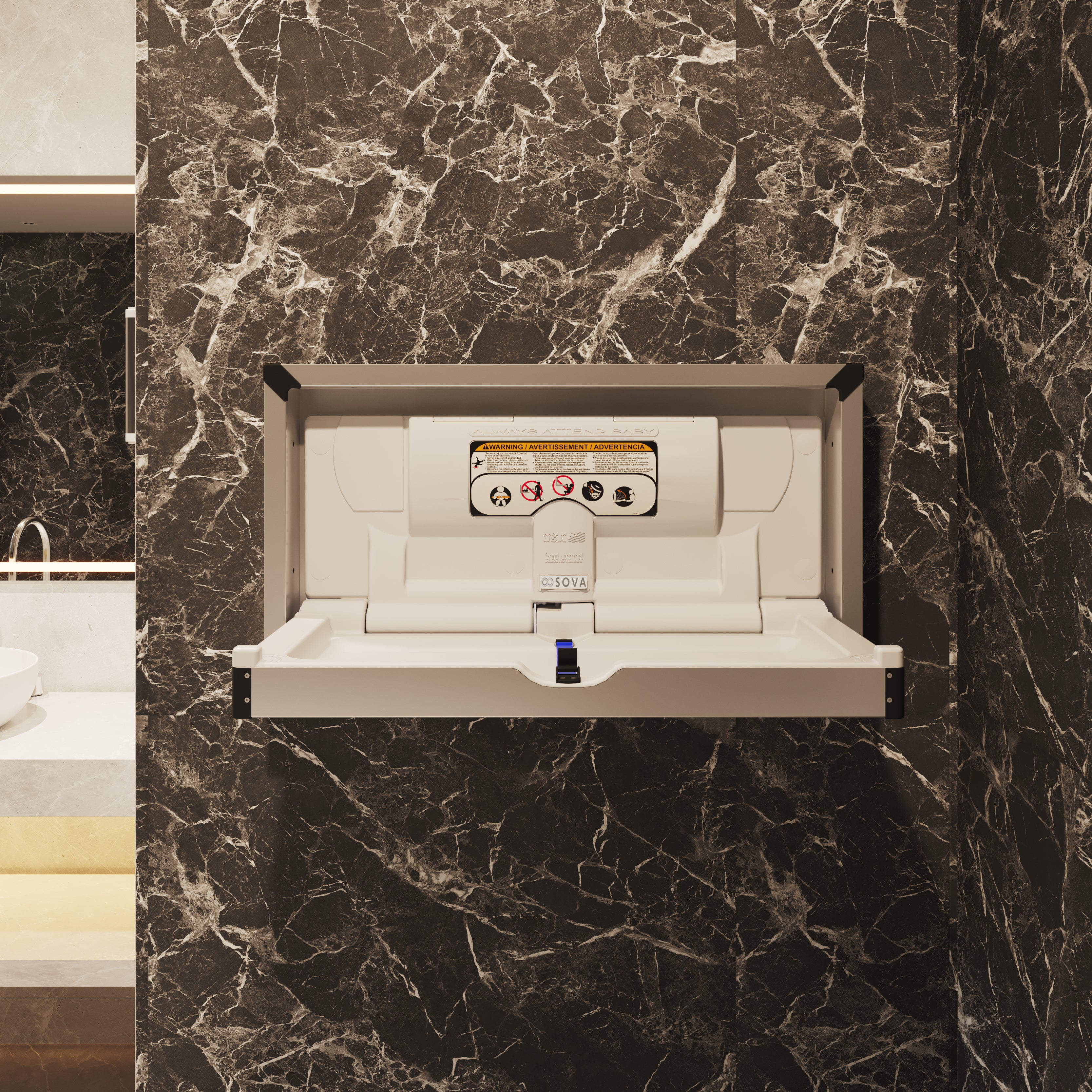 Vantage Surface Mount Stainless Changing Station Horizontal - Stainless Steel