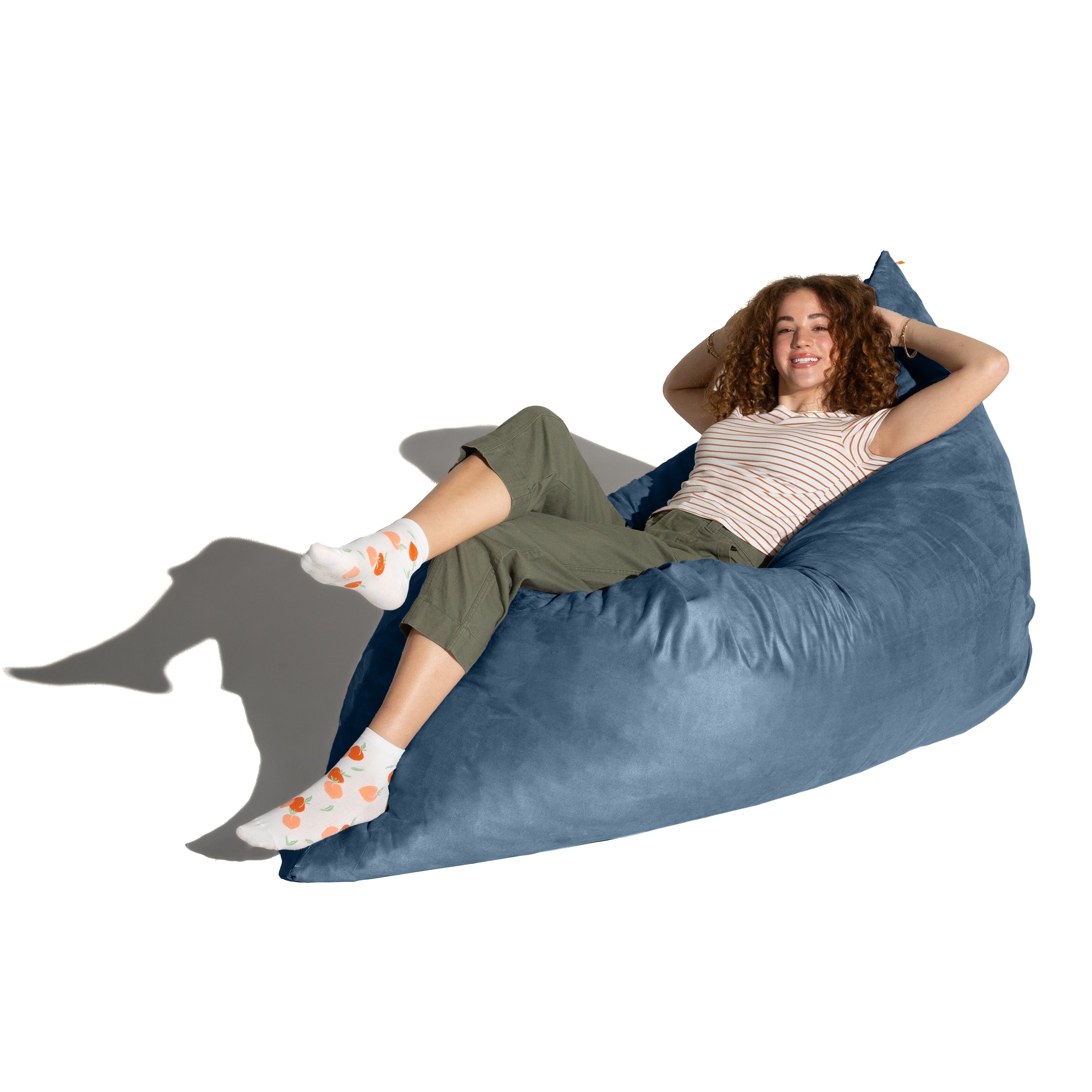 Jaxx Pillow Saxx 5.5-Foot - Huge Bean Bag Floor Pillow and Lounger, Navy