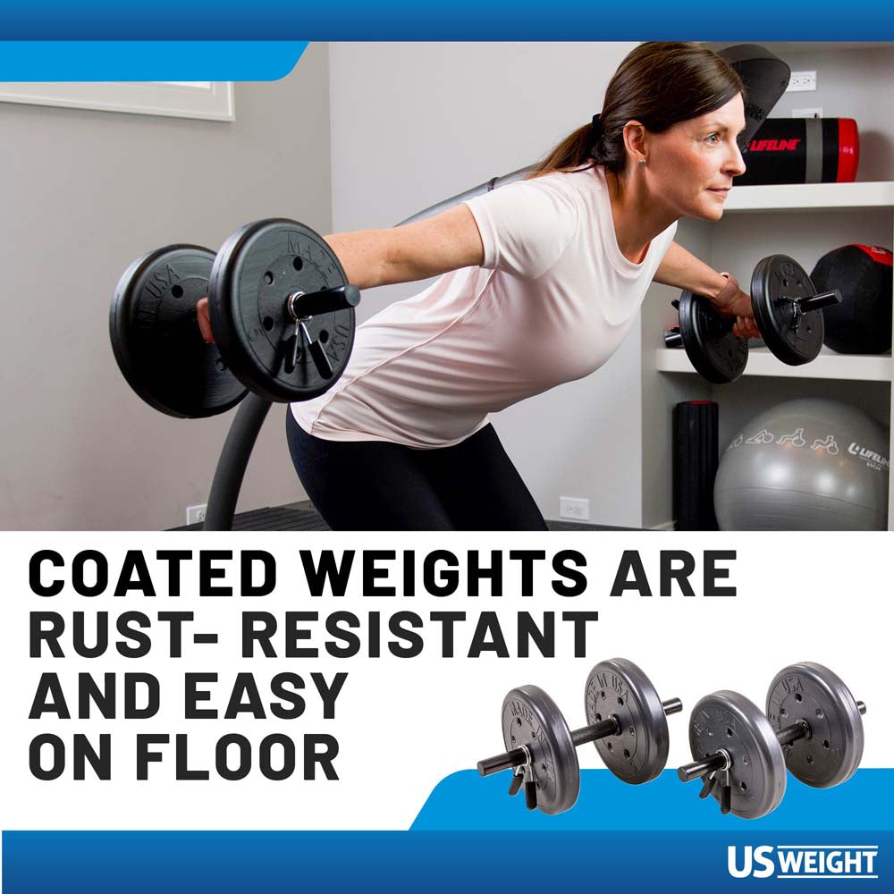 100Lb Weight Set Dumbbells + Full Size Bar