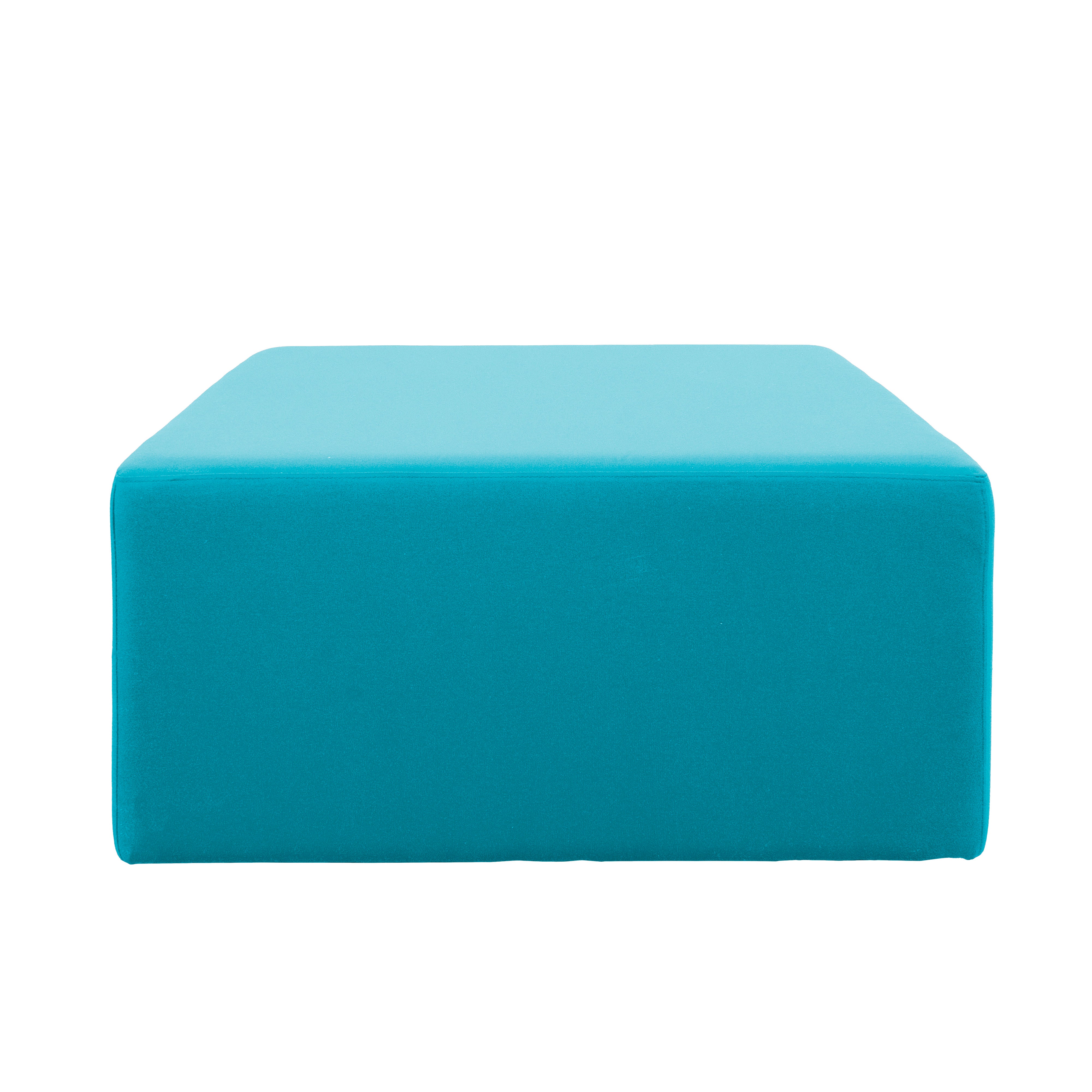 Outdoor 36" Square Ottoman with Sunbrella®, 18" H - Canvas Aruba