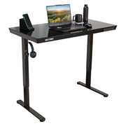 High Rise™ Glass Top Standing Desk, Black