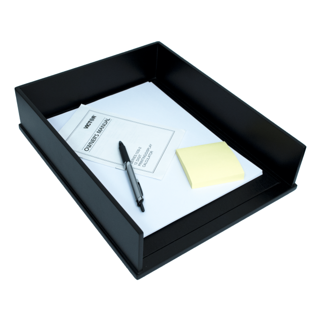 Front Load Stacking Letter Tray, Black