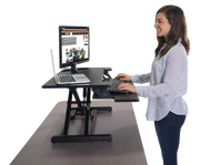 High Rise™ Height Adjustable Compact Standing Desk with Keyboard Tray, White