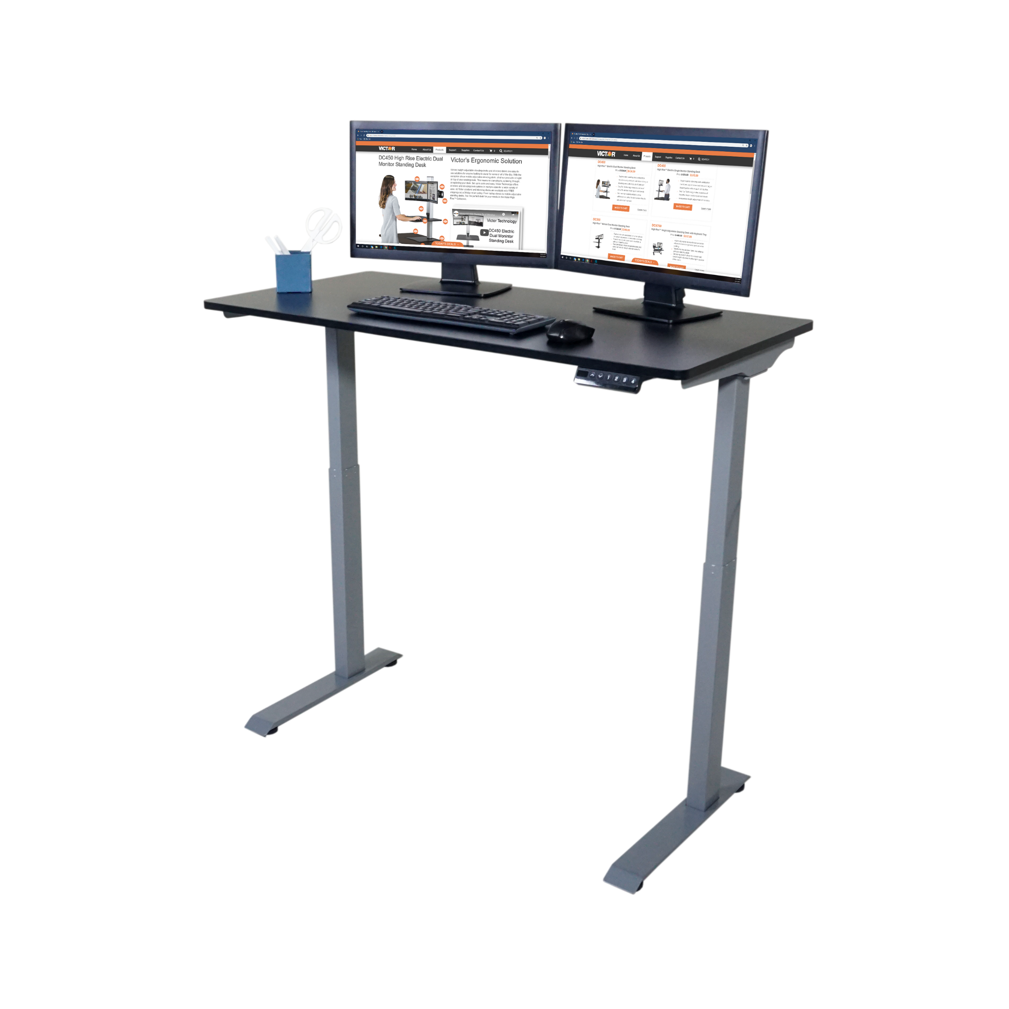  4’ Wide Compact Electric Standing Desk, Black