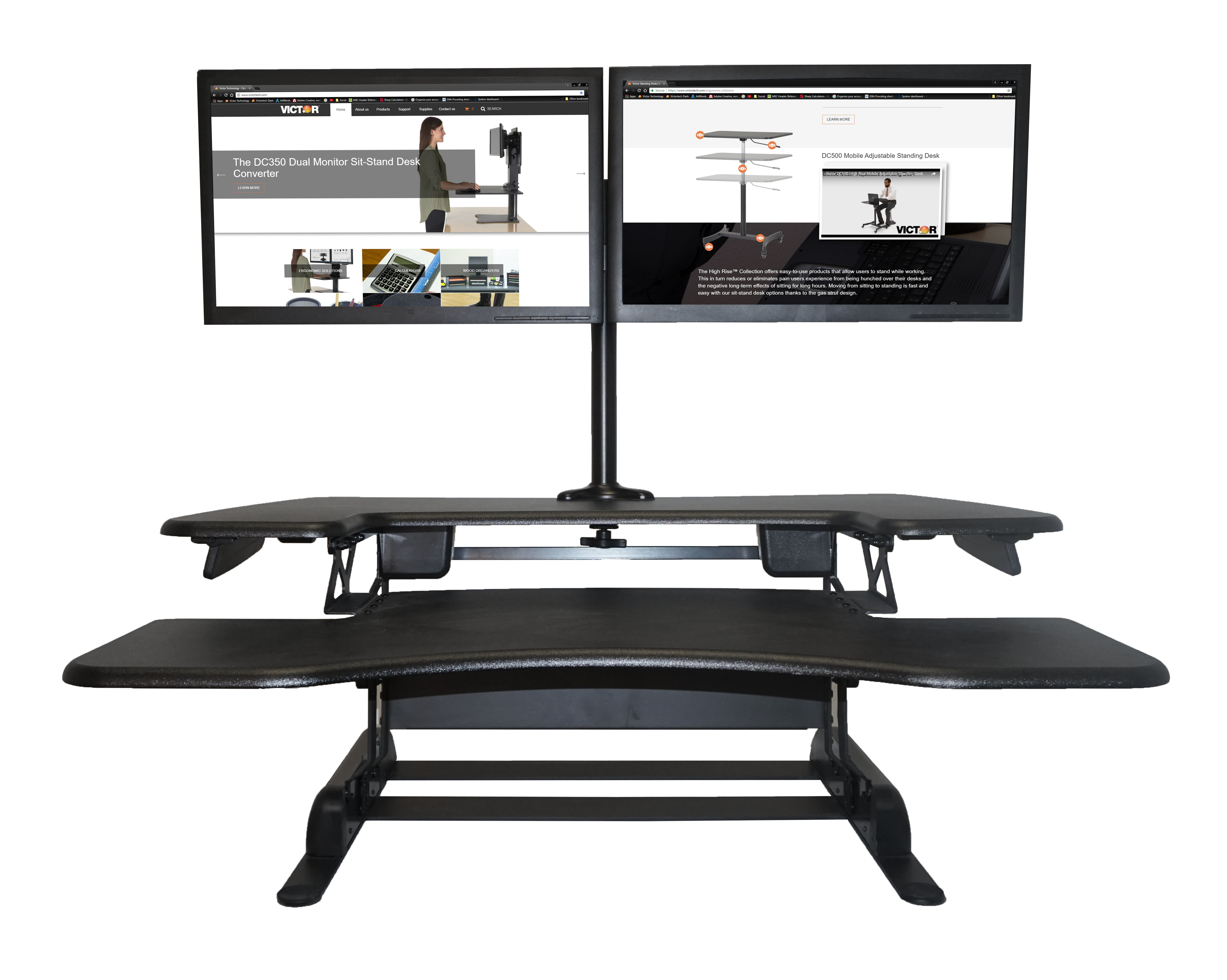 High Rise™ Monitor Mount with Single and Dual Arm Components