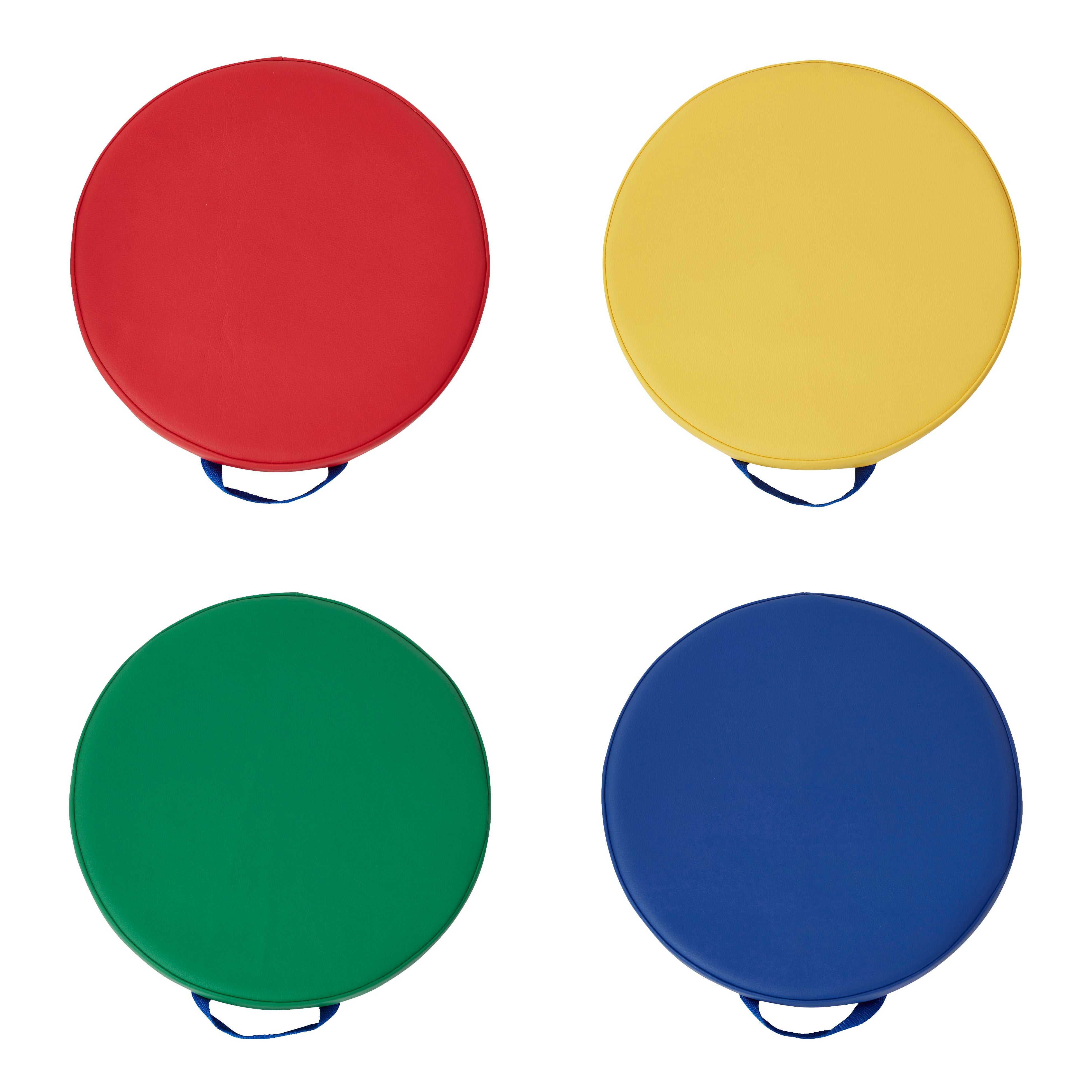 SoftScape 15" Round Floor Cushions, 4-Piece - Assorted