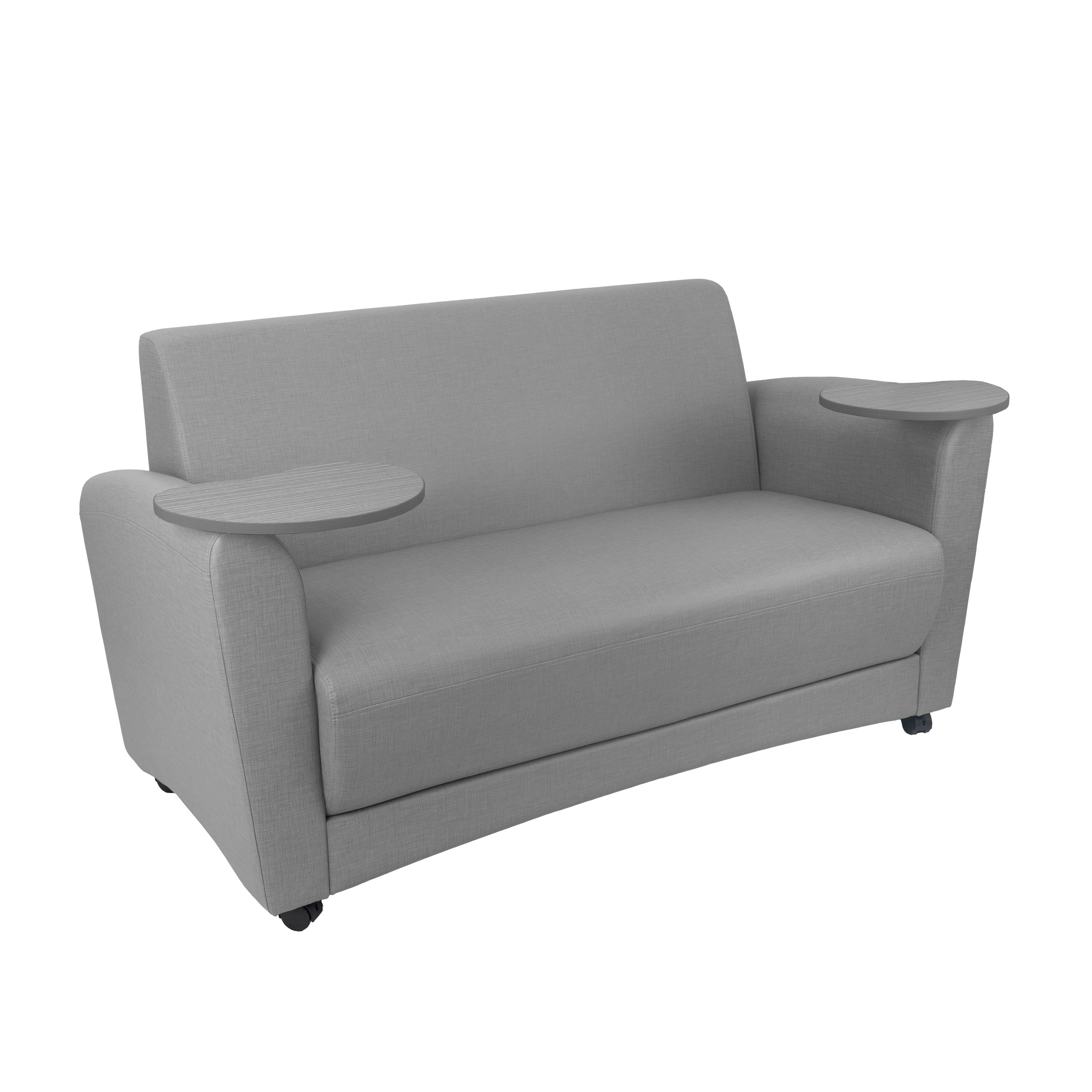 Pro Series Upholstered Common Area Sofa with Tablet - Slate Gray Crosshatch/Cosmic Strandz