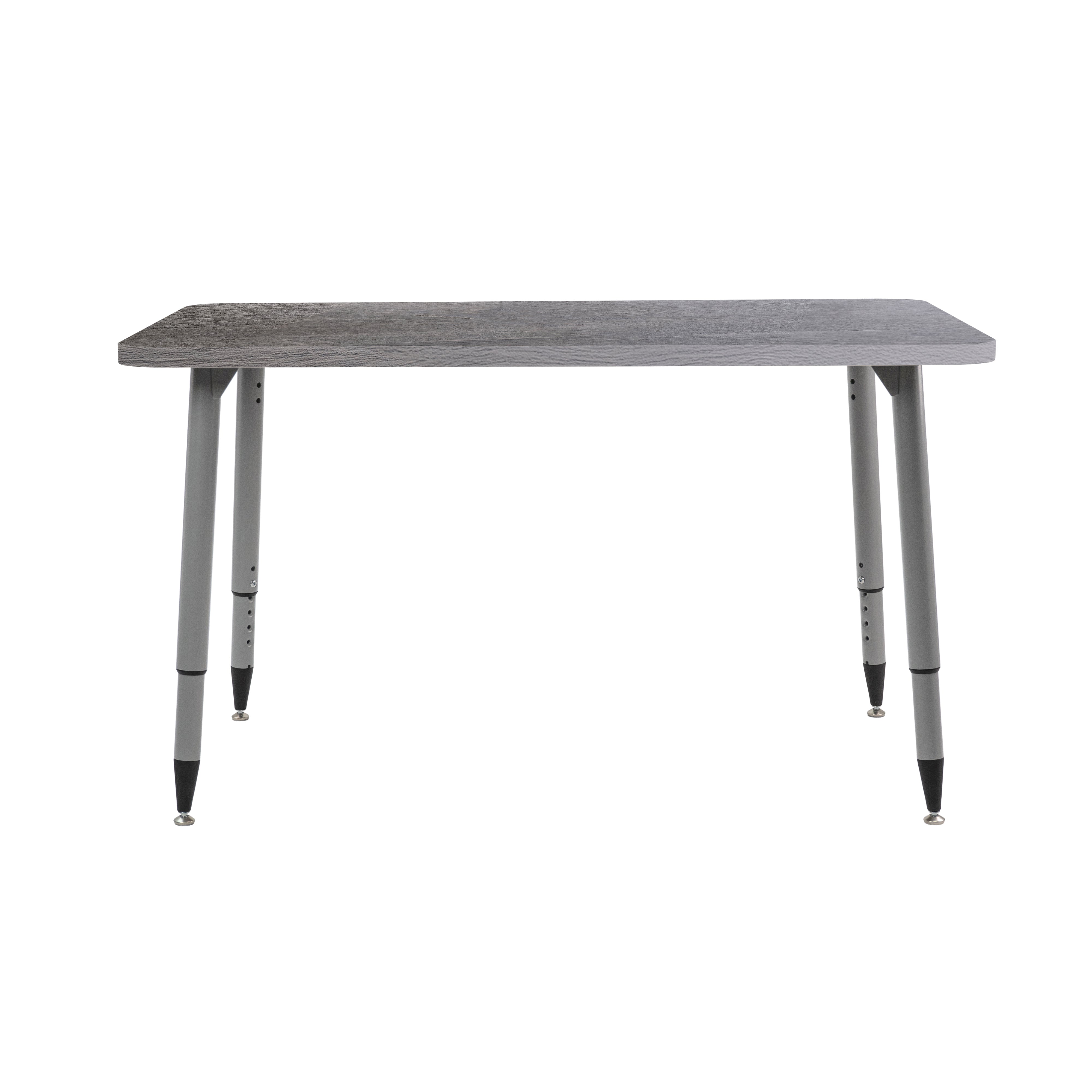 Adapte 30" x 48" Rectangle Woodgrain Activity Table with Adjustable Tapered Legs - Gray Wood/Silver