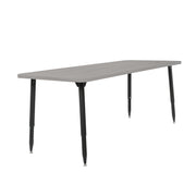 Adapte 30" x 72" Rectangle Woodgrain Activity Table with Adjustable Tapered Legs - Light Gray Wood/Black