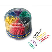 Rainbow Vinyl Paper Clips, 300 #2 Clips and 150 Giant Clips