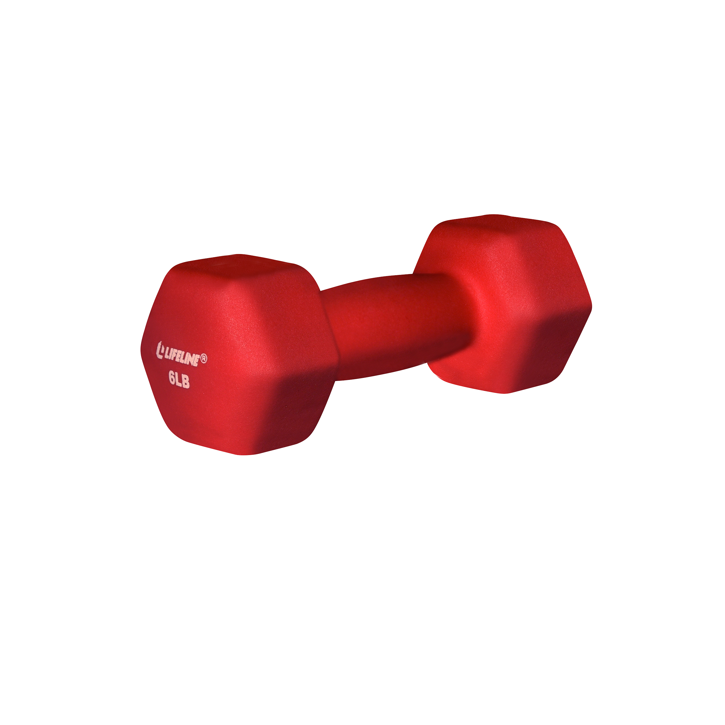 6Lb Hex Neoprene Dumbbell - Red