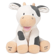 Baby GUND Buttermilk the Cow Animated Plush, Singing Stuffed Animal Sensory Toy, Sings Old MacDonald and Teaches Animal Sounds, Cream/Grey, 12”